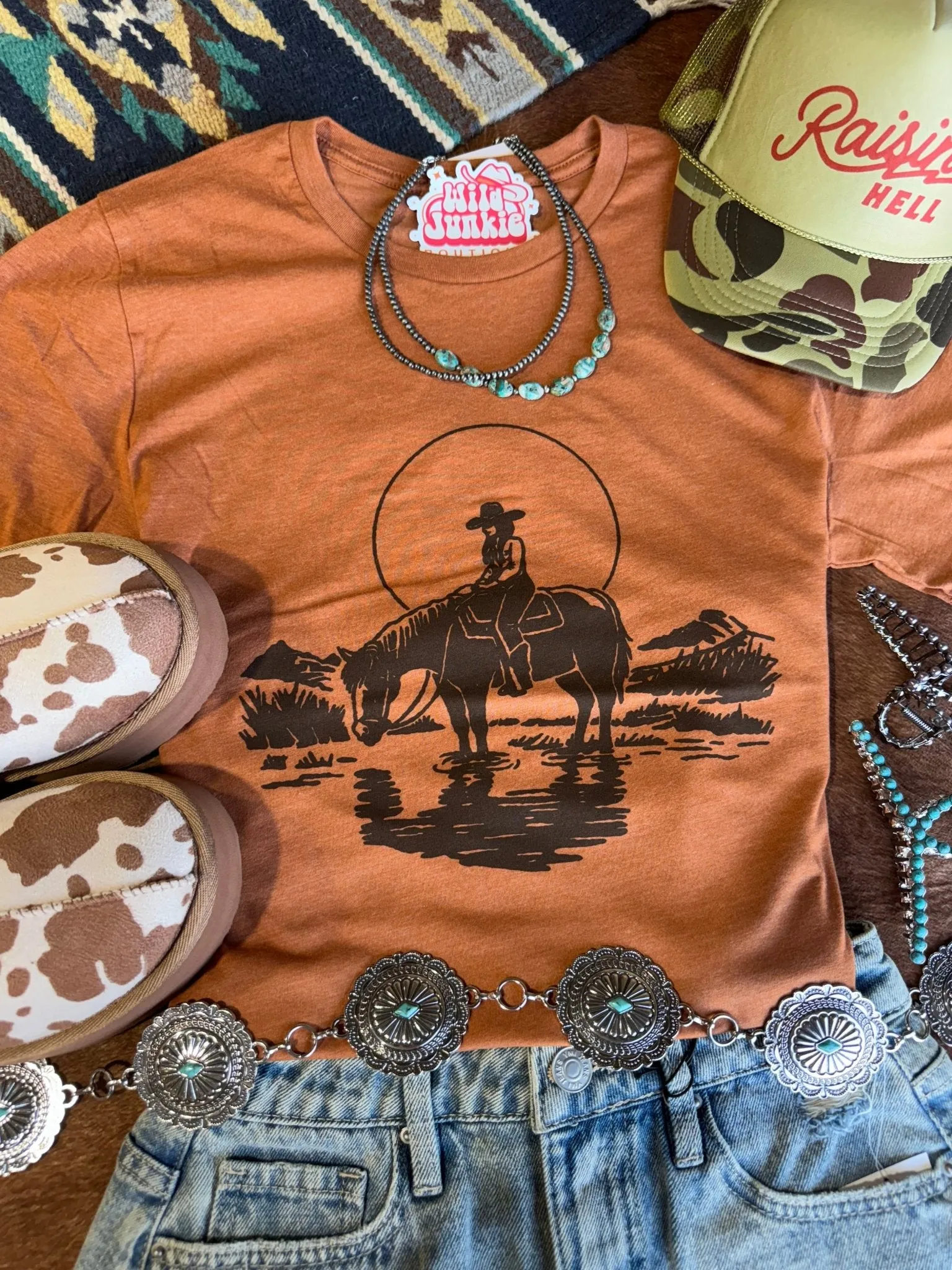 Lone Cowgirl Rider Graphic Tee