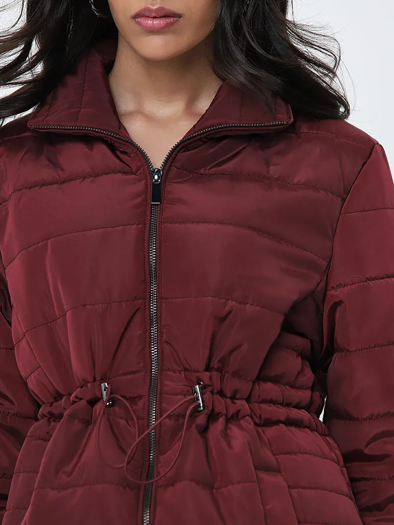 LOV Maroon Puffer Jacket