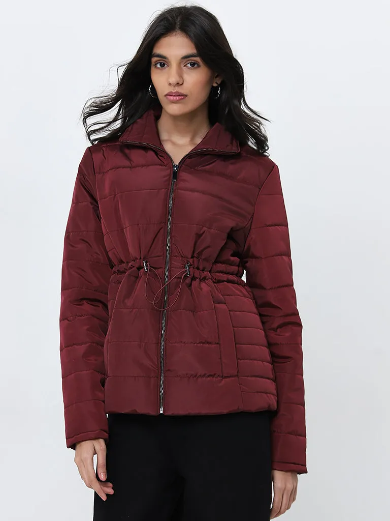 LOV Maroon Puffer Jacket