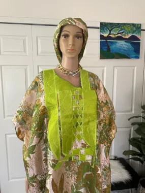 Luxury Olive Kaftan bubu dress