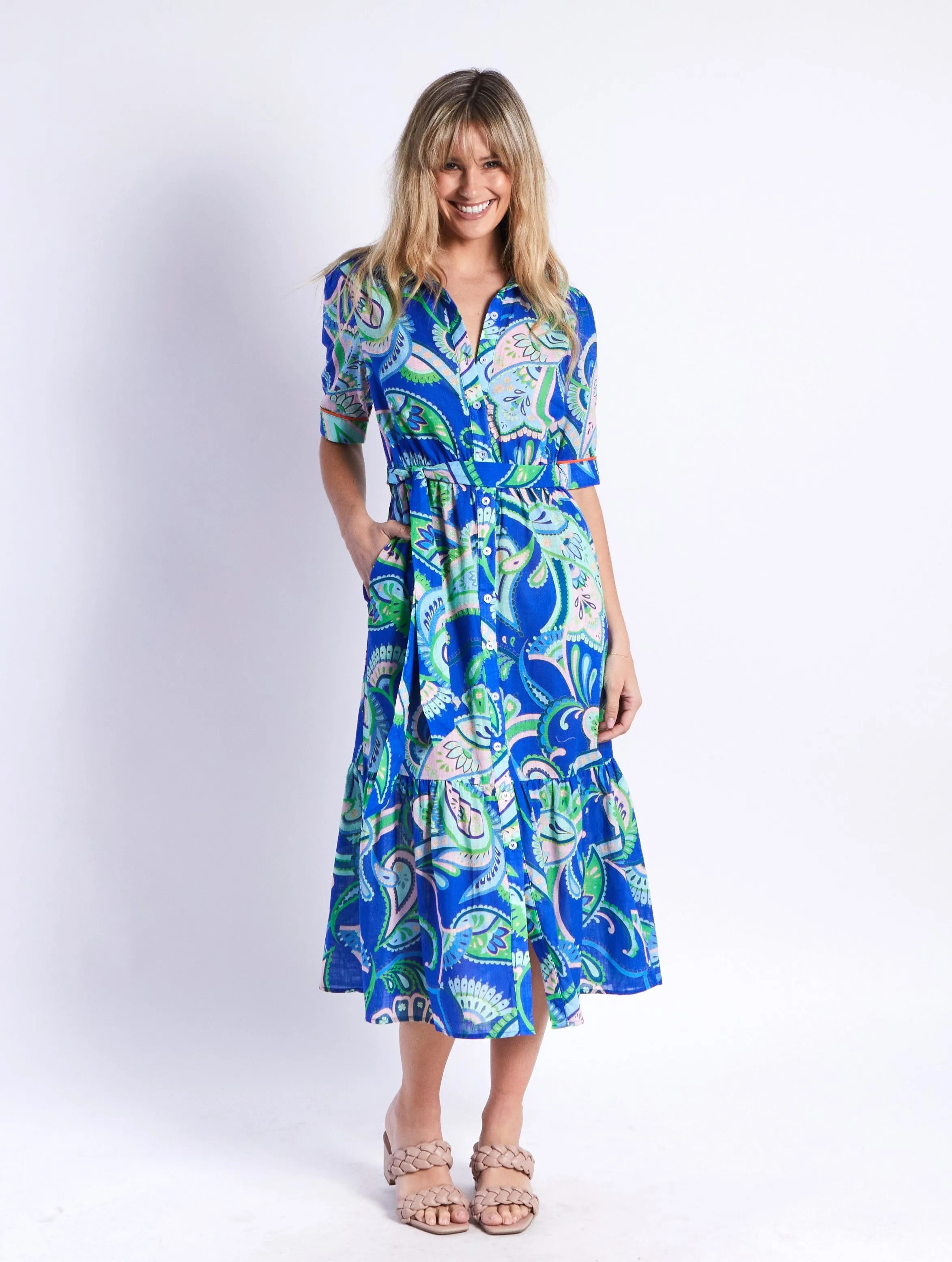 Lydia Dress - Blue Print