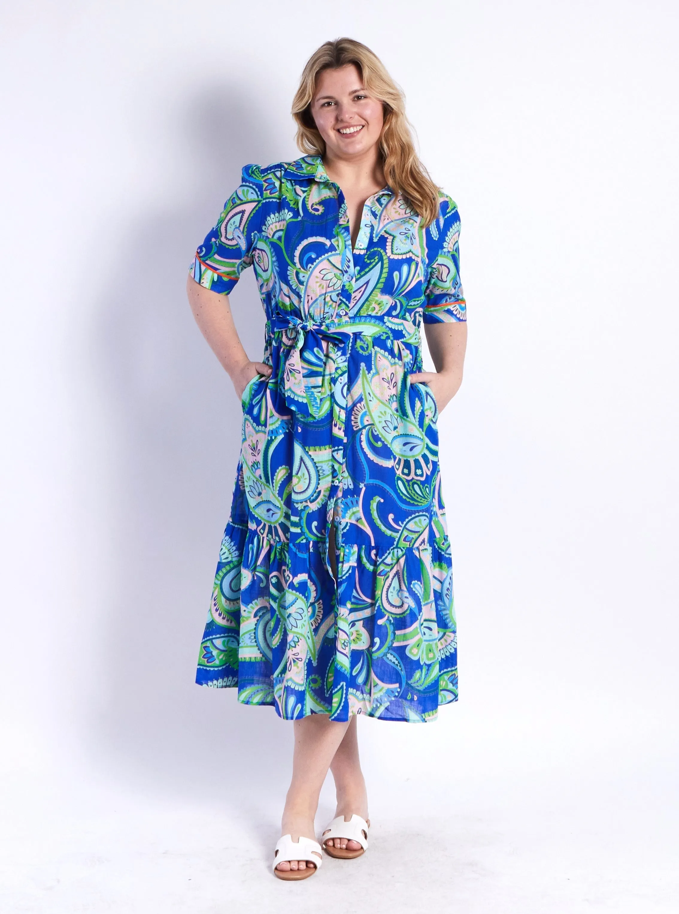 Lydia Dress - Blue Print