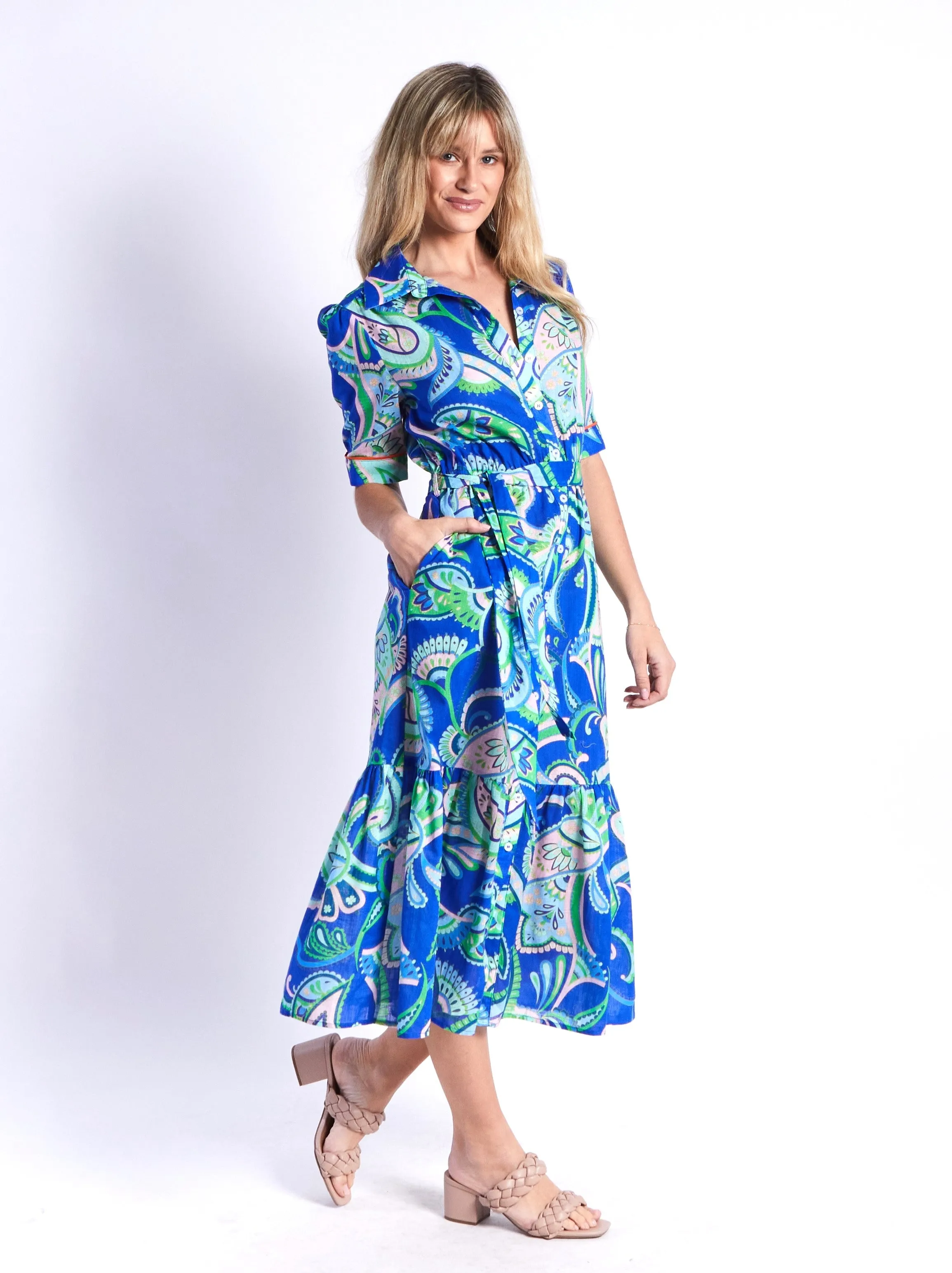 Lydia Dress - Blue Print