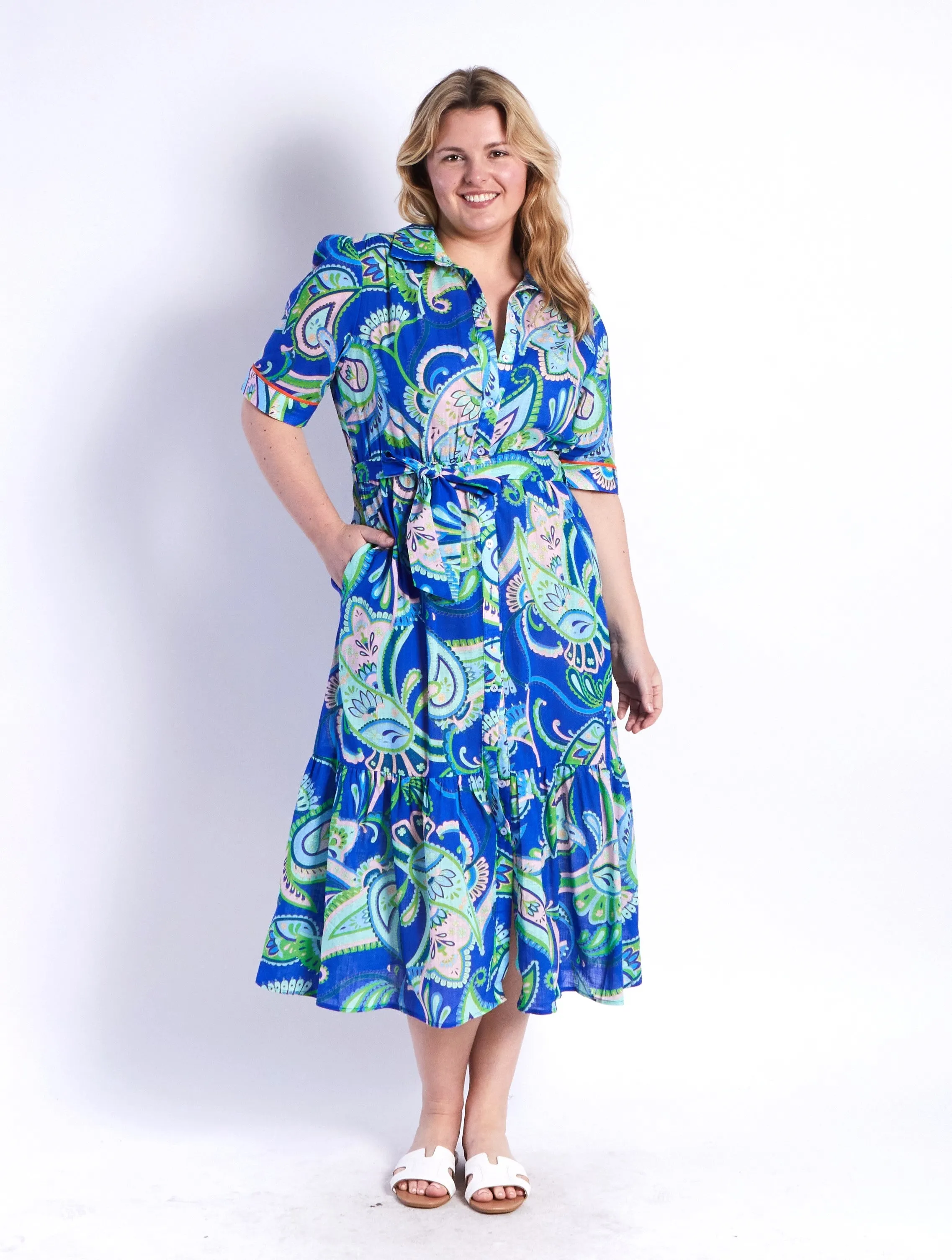 Lydia Dress - Blue Print