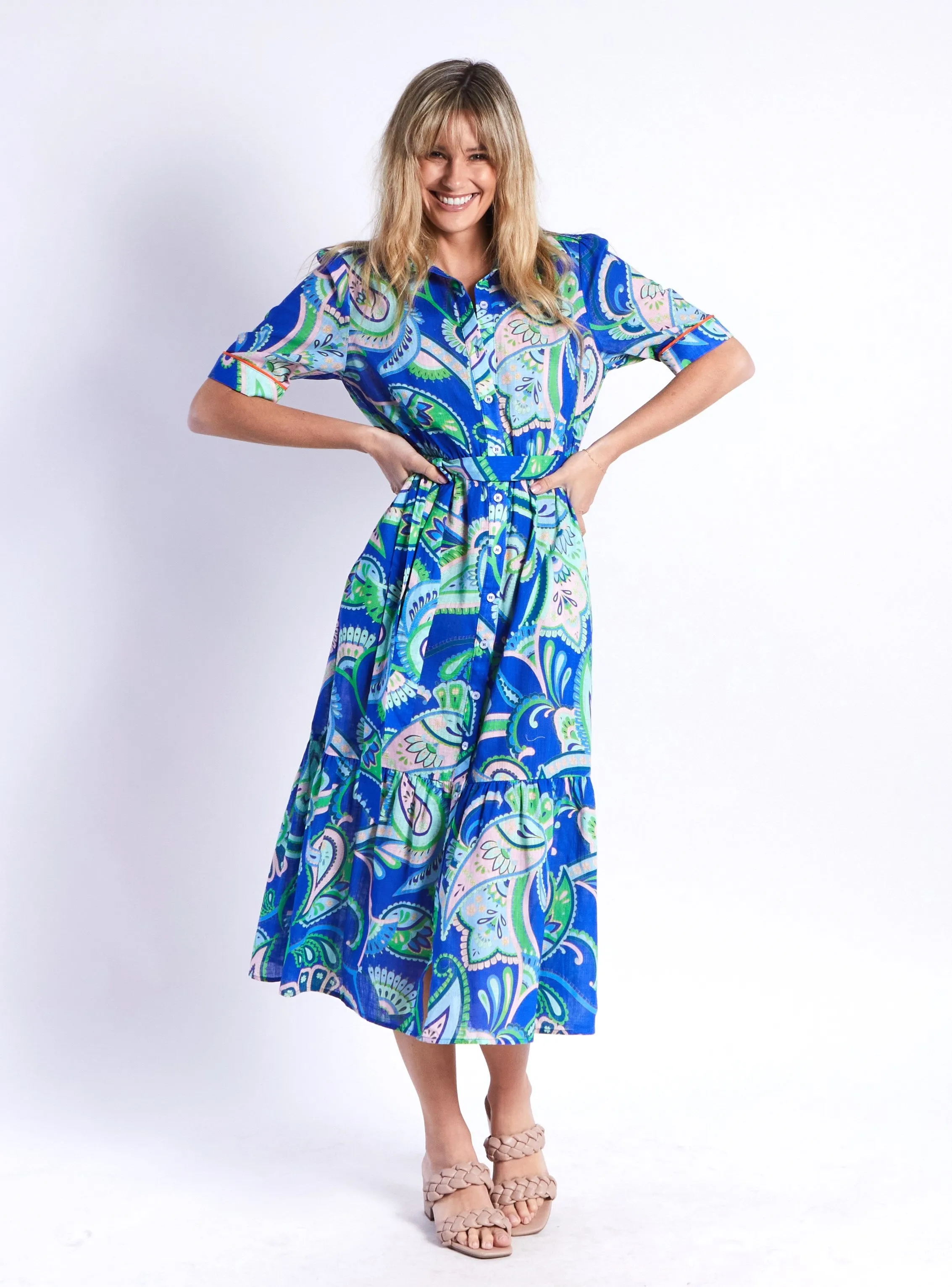 Lydia Dress - Blue Print