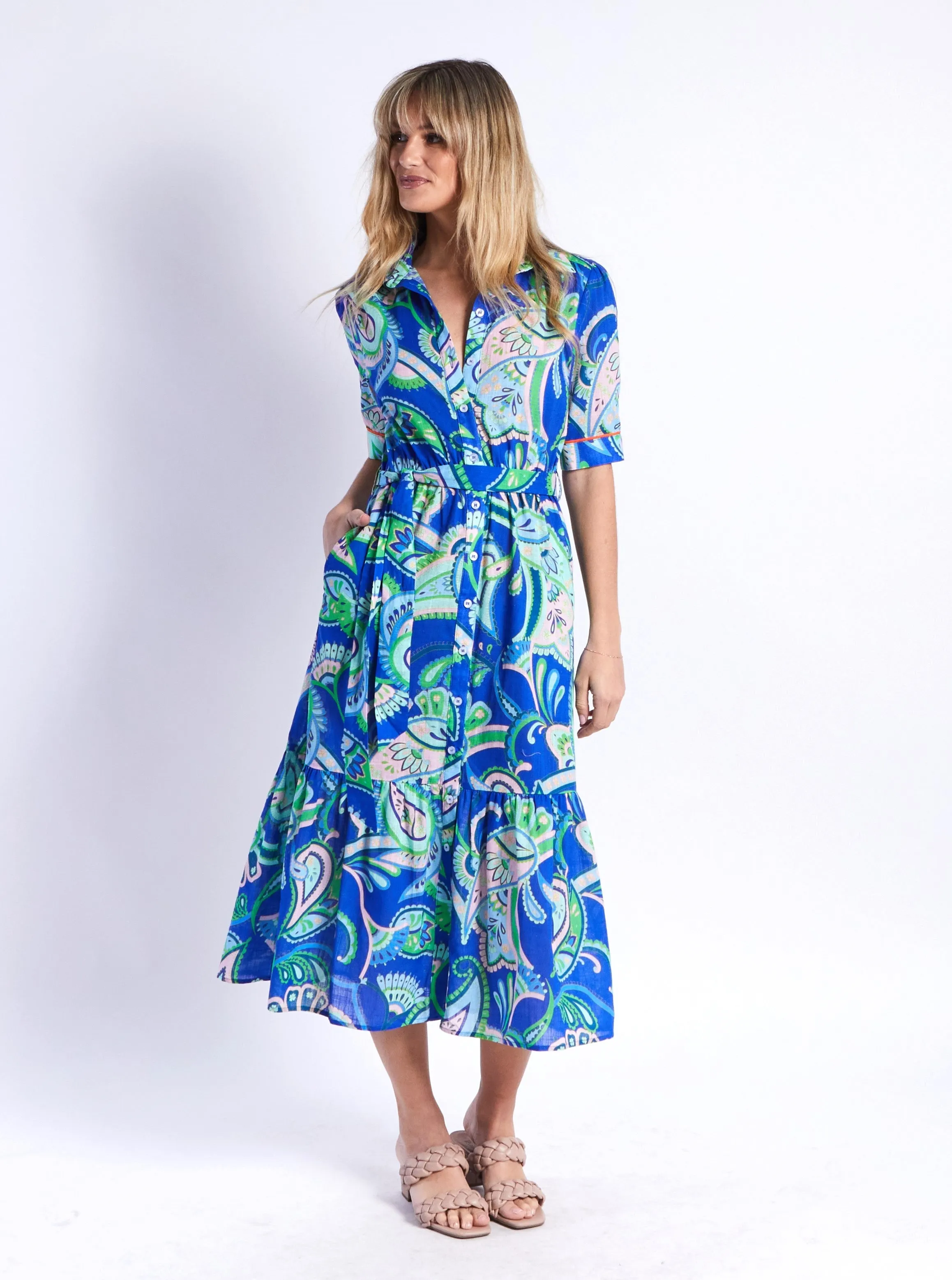 Lydia Dress - Blue Print