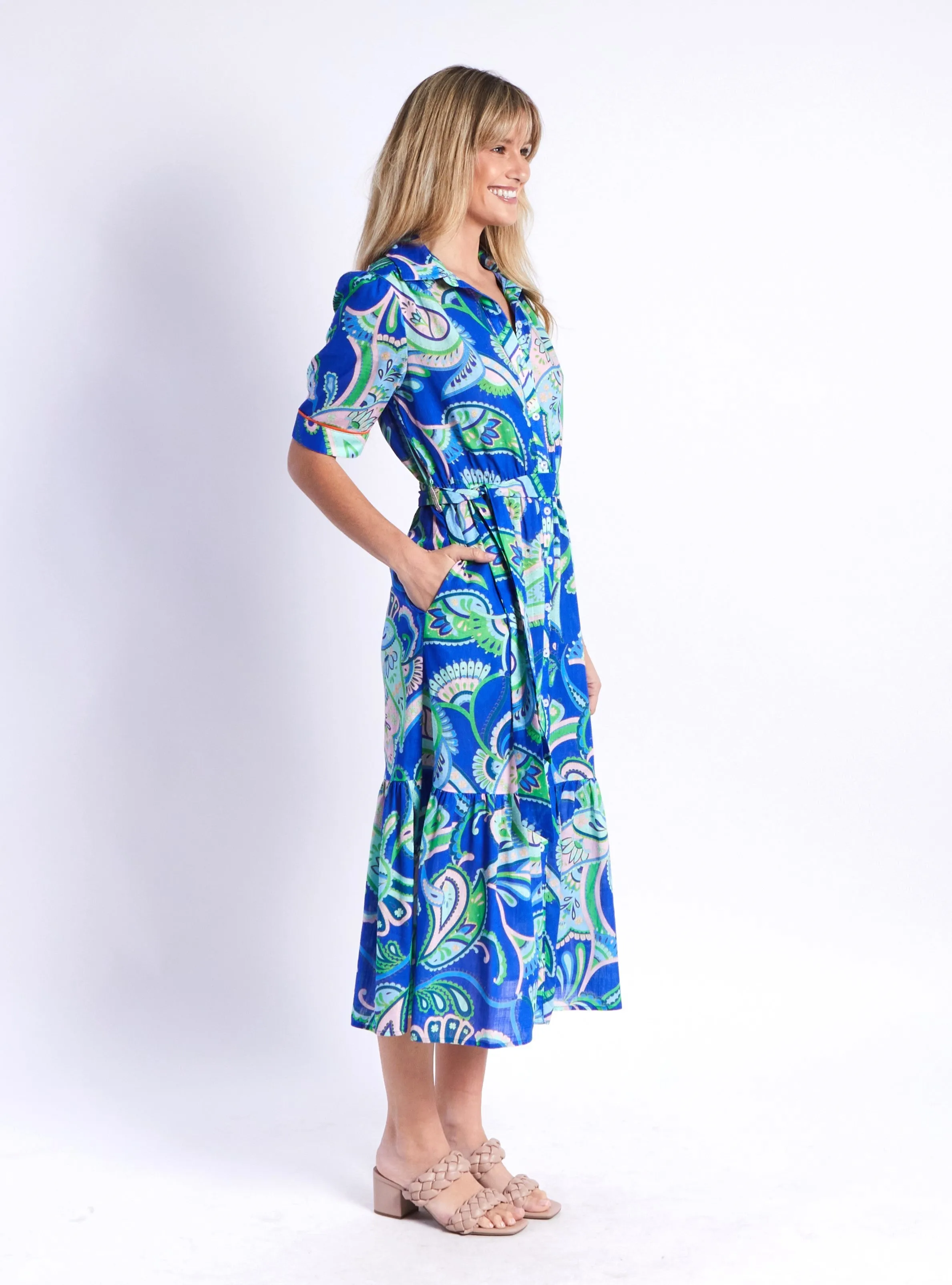 Lydia Dress - Blue Print