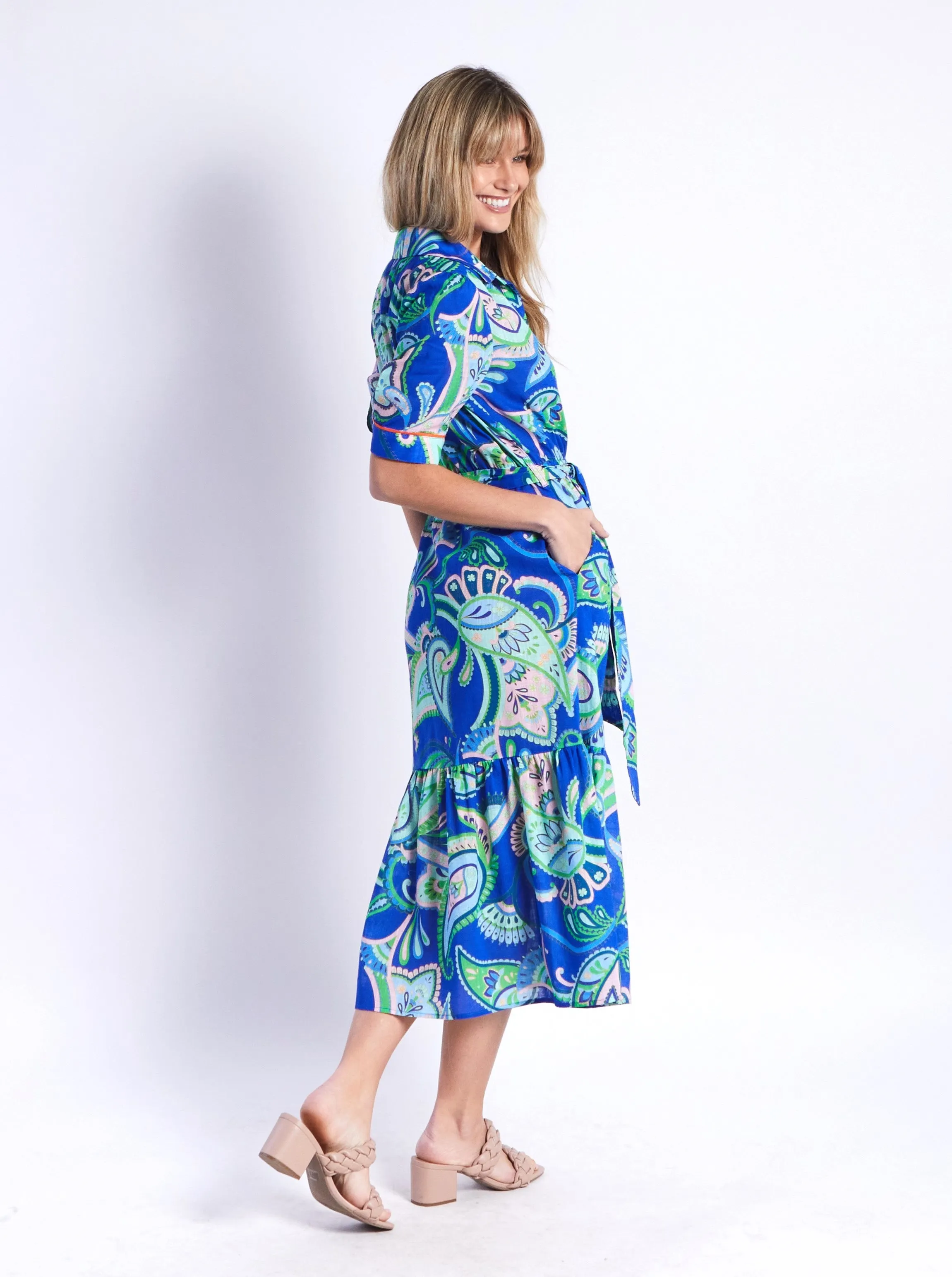 Lydia Dress - Blue Print