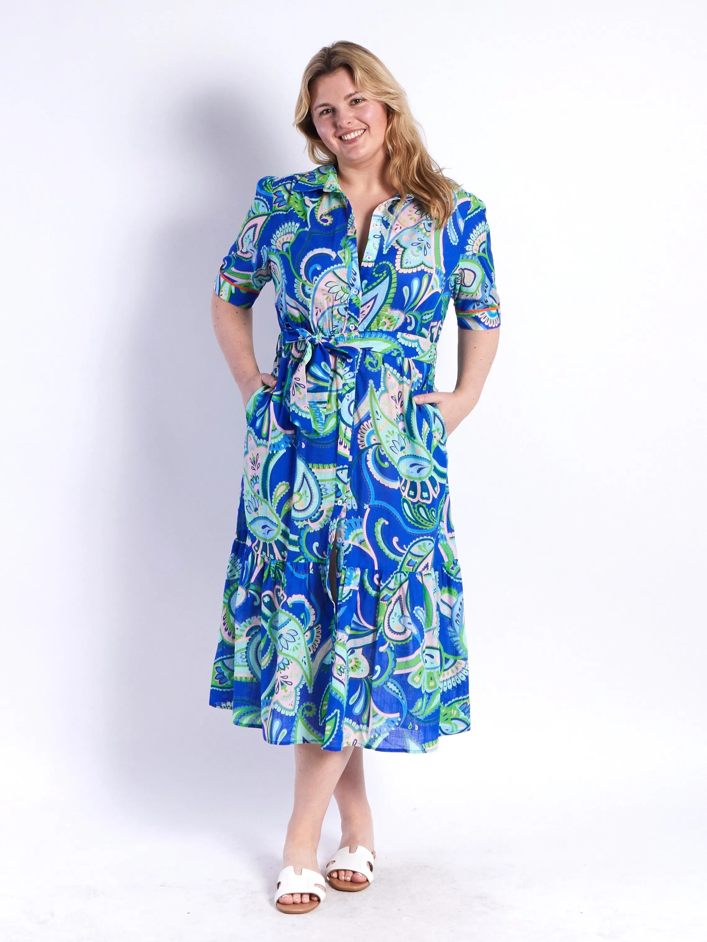 Lydia Dress - Blue Print