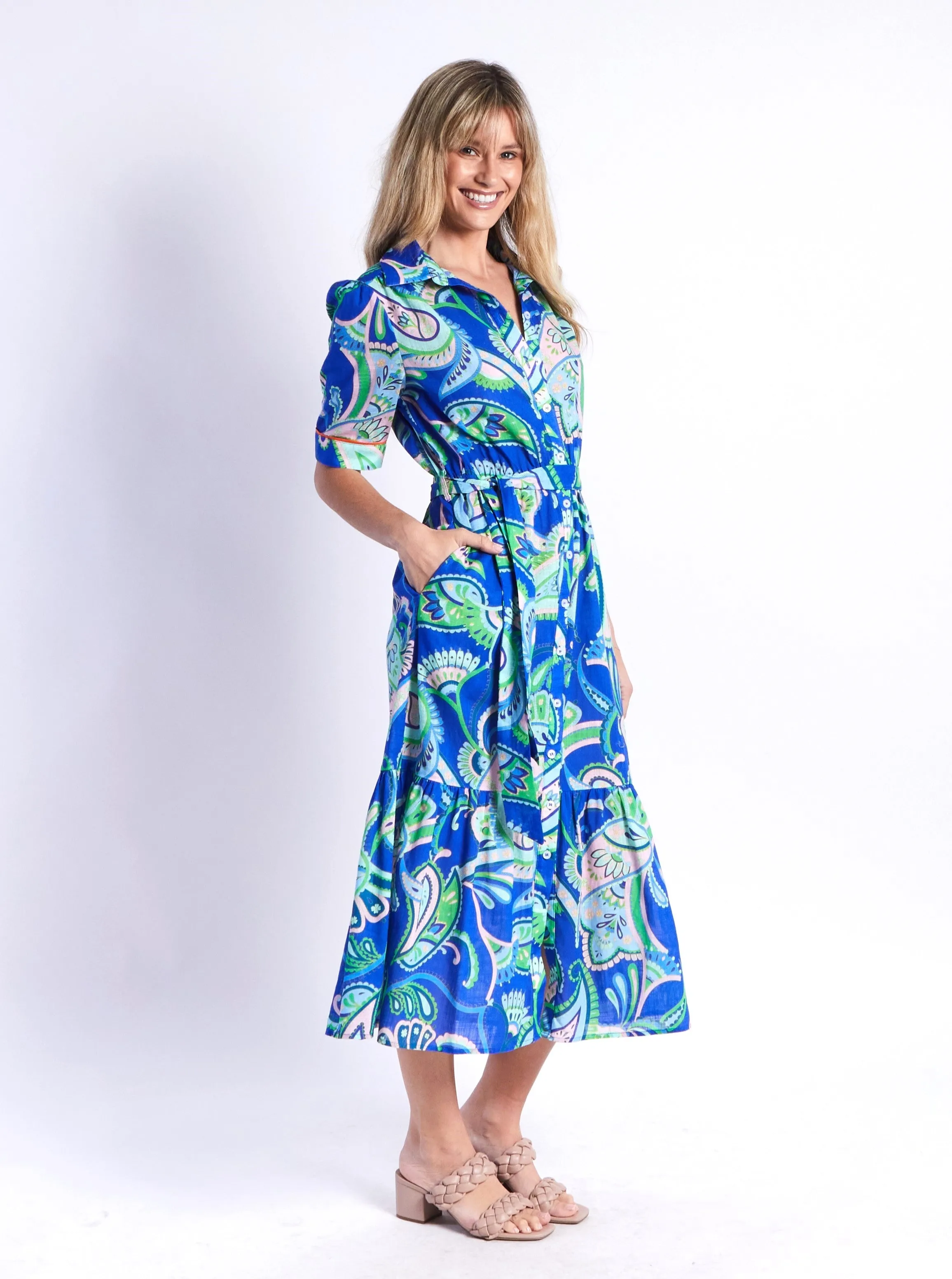 Lydia Dress - Blue Print