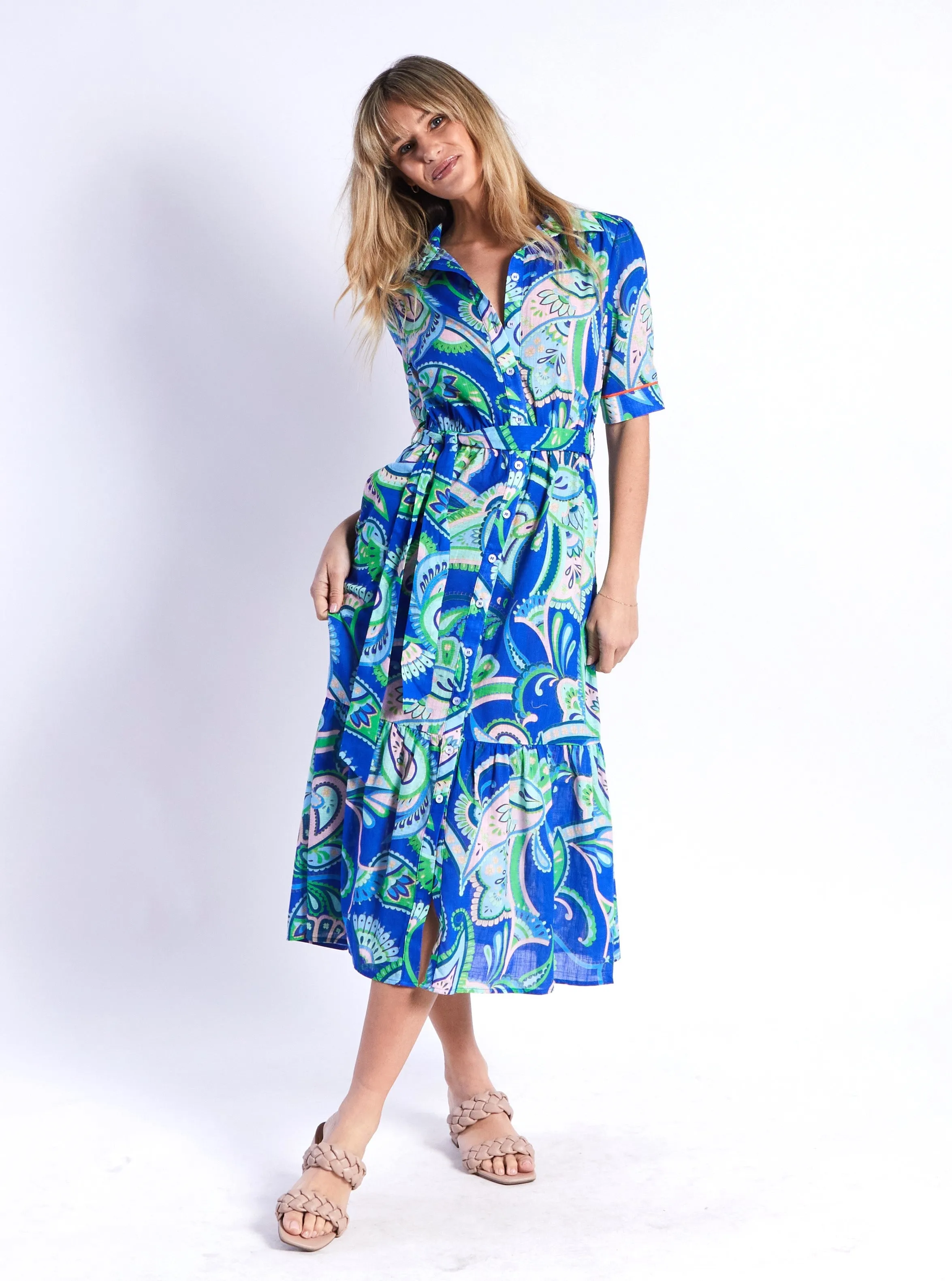 Lydia Dress - Blue Print