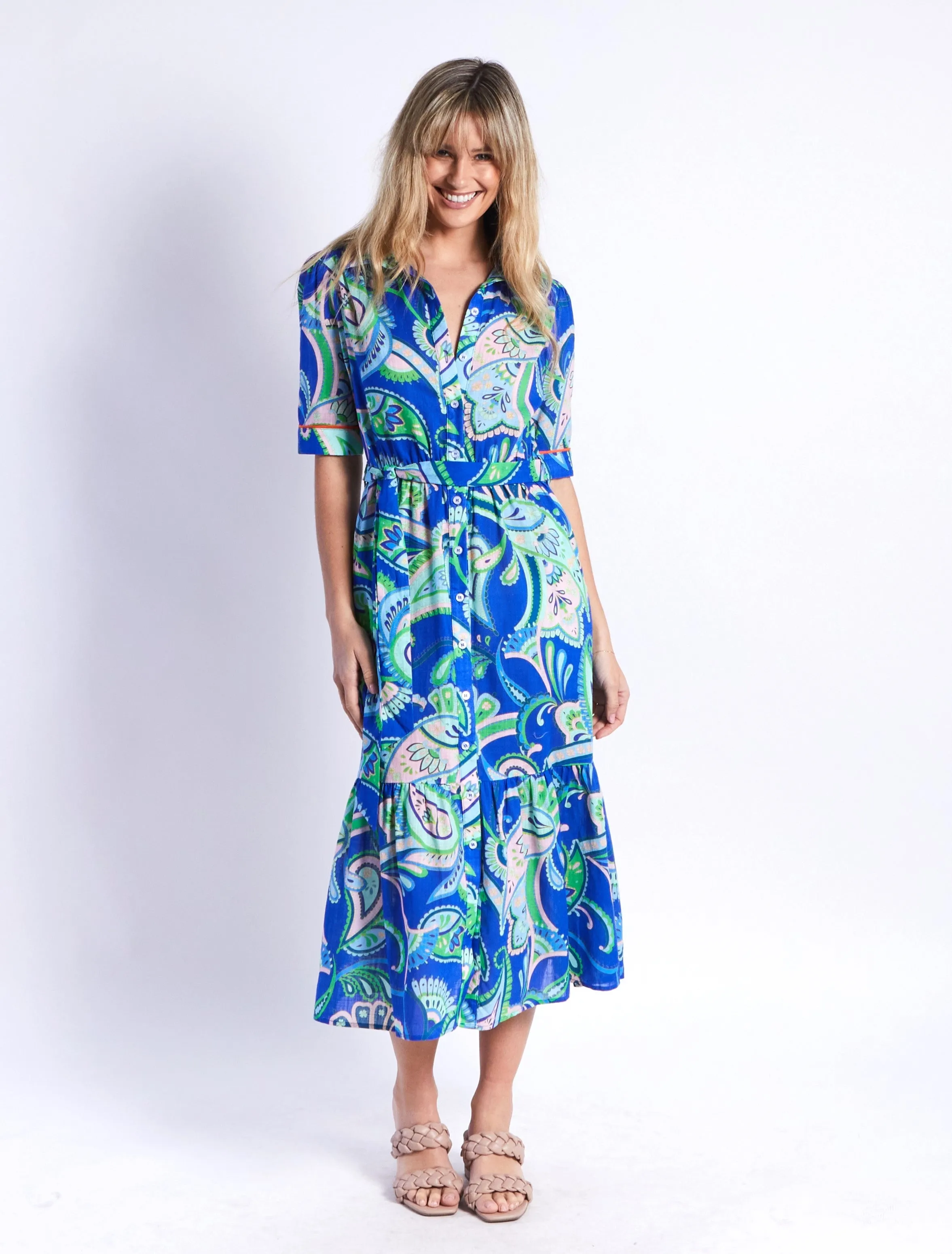 Lydia Dress - Blue Print