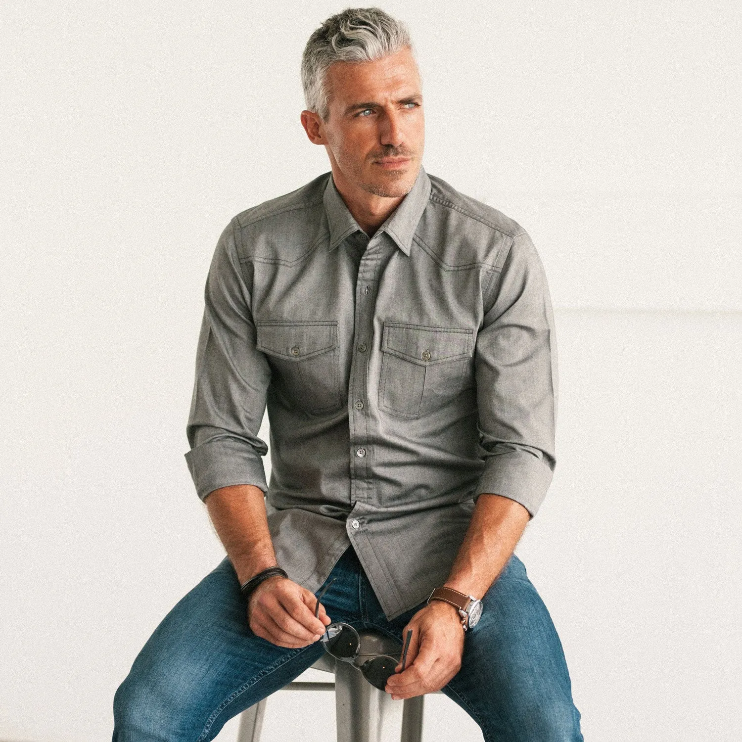 Maker Shirt – Flint Gray Cotton Oxford