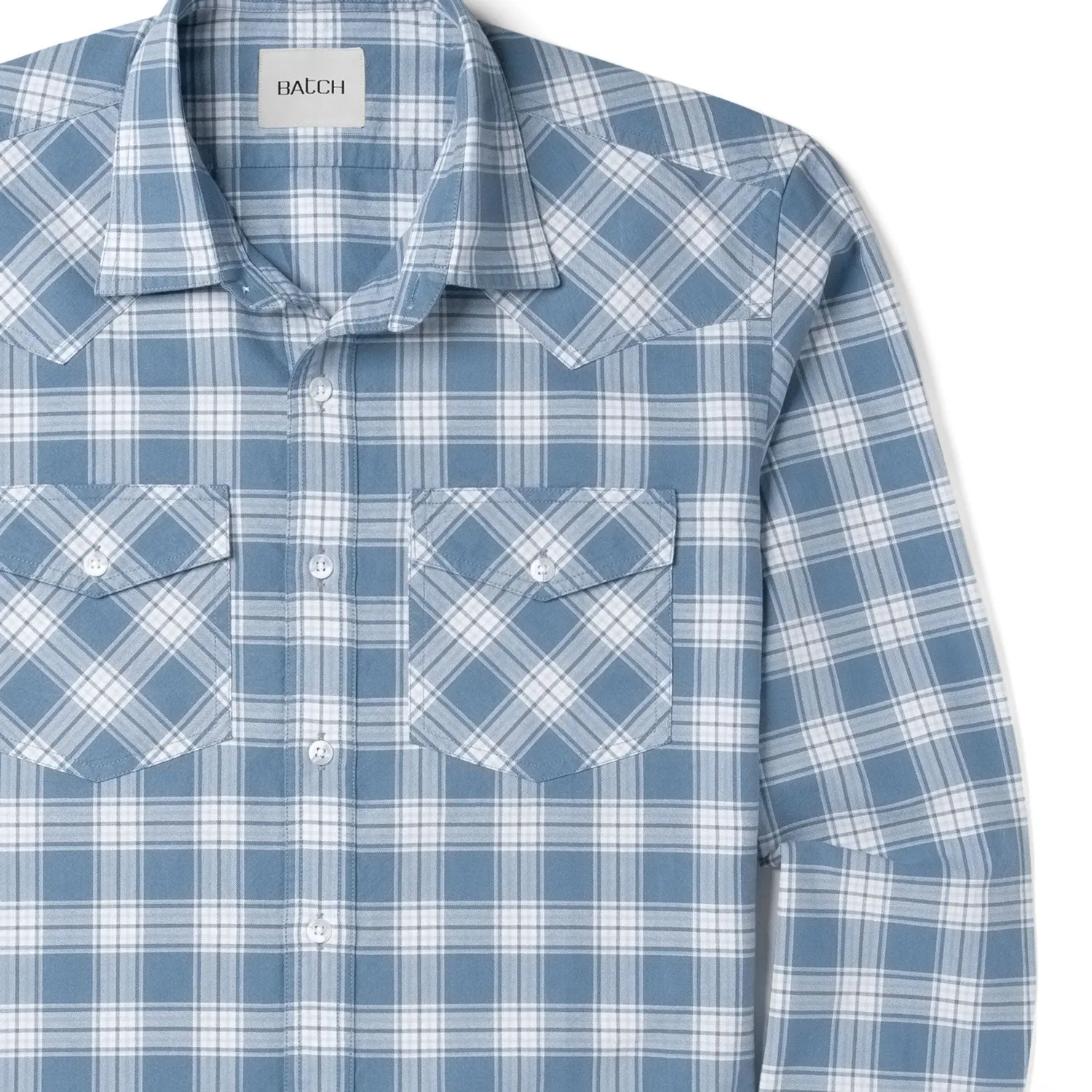 Maker Shirt – Light Blue Cotton Oxford Plaid