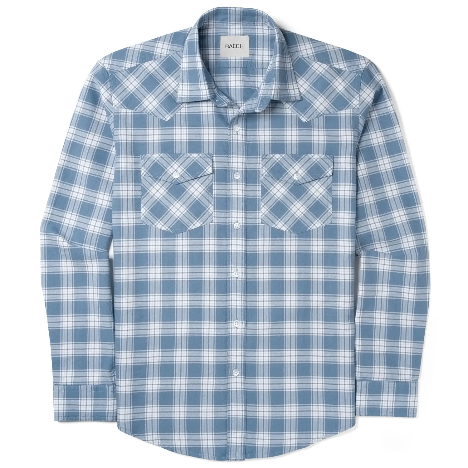 Maker Shirt – Light Blue Cotton Oxford Plaid