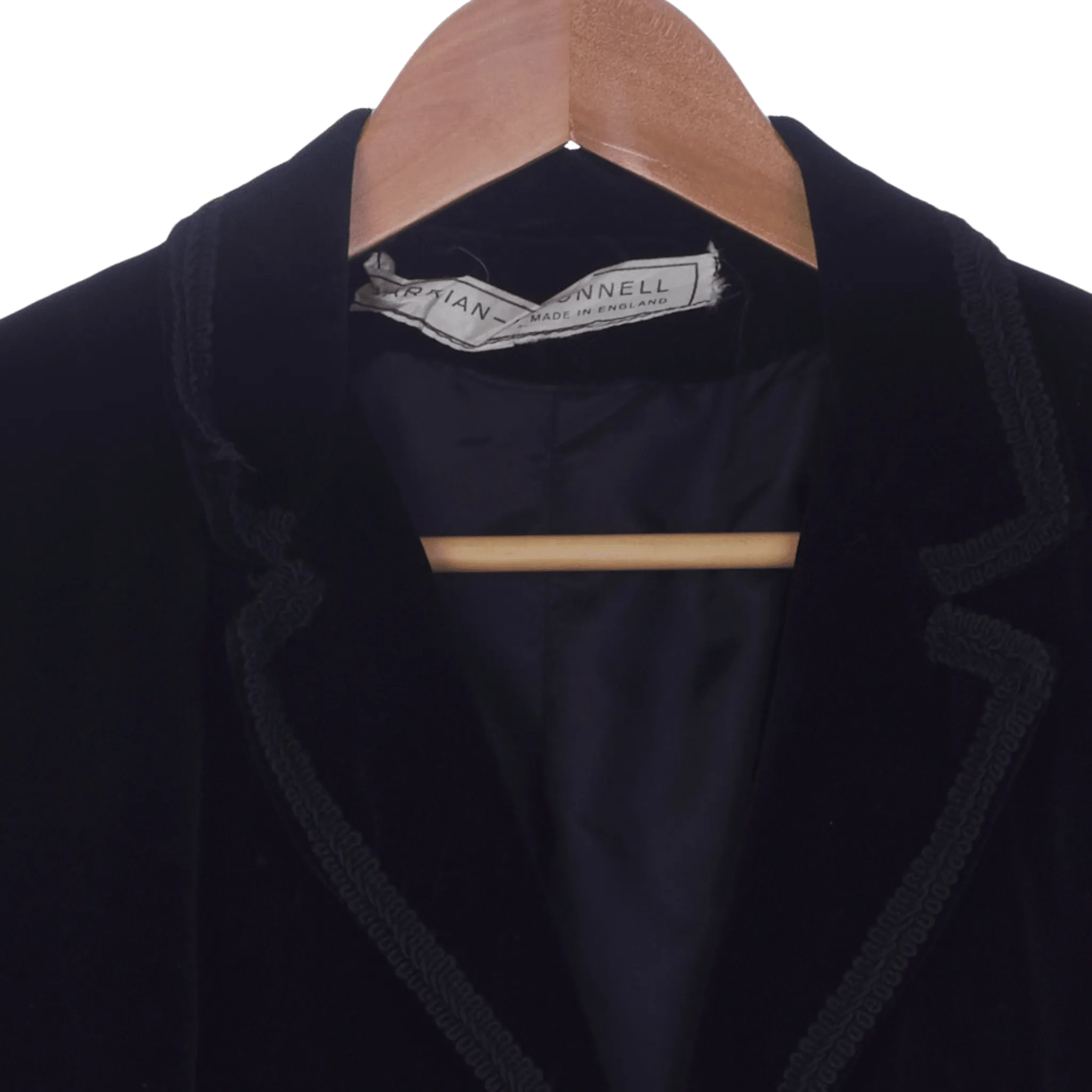 Marian McDonnell Velvet Black Long Sleeved Coat UK Size 10.