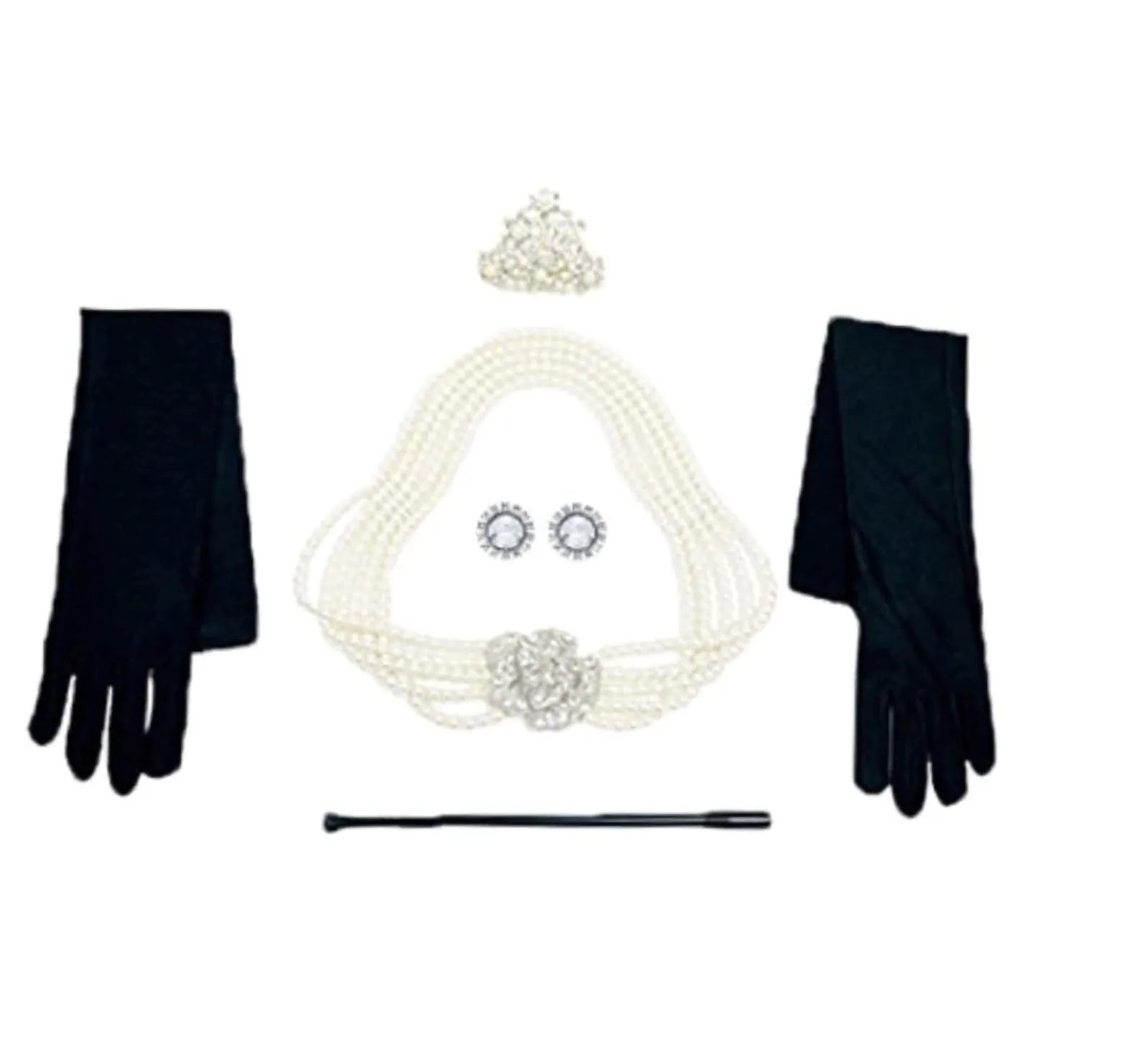 Matching Mommy and Me Holly Golightly Audrey Hepburn Complete Premium Halloween Costume Bundle Set