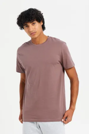 Men Purple Cotton T-Shirt