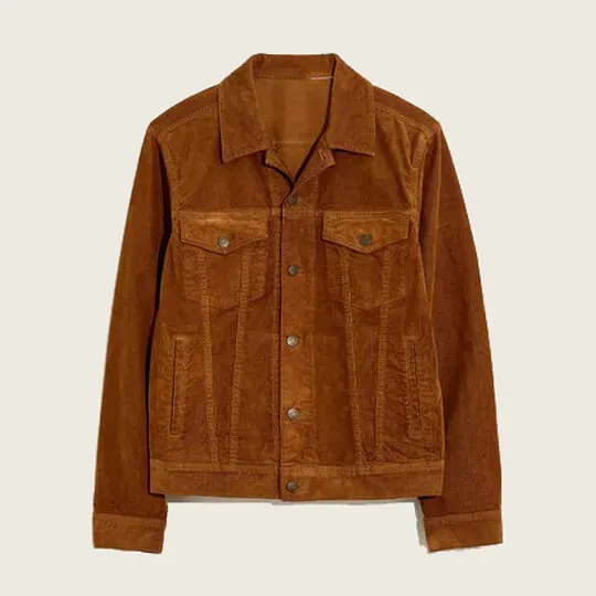 Men's Brown Corduroy Trucker Jacket