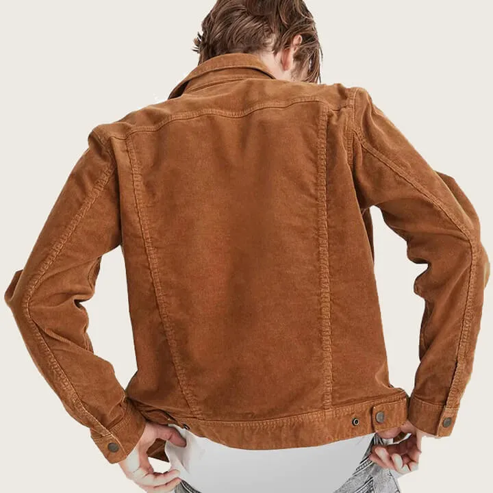 Men's Brown Corduroy Trucker Jacket