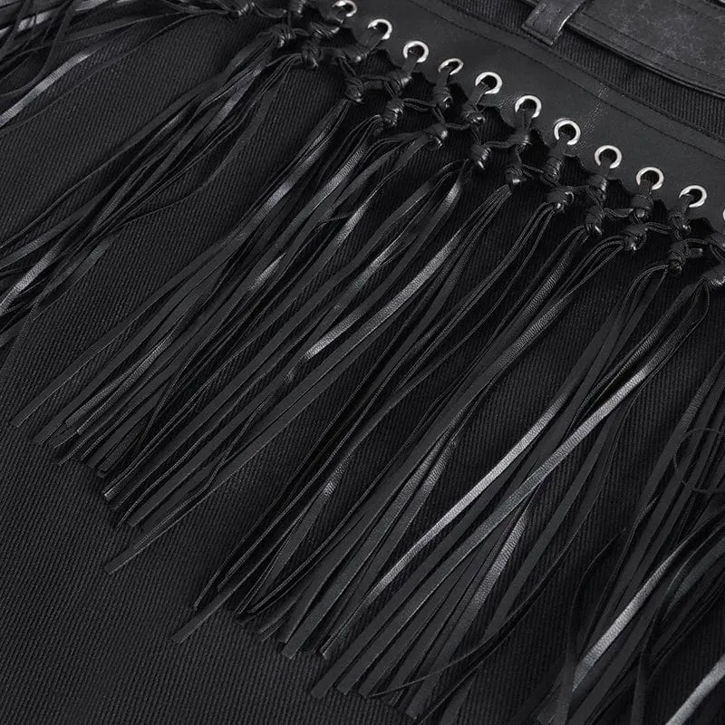 Men's Gothic Double-belt Tassels Kilt