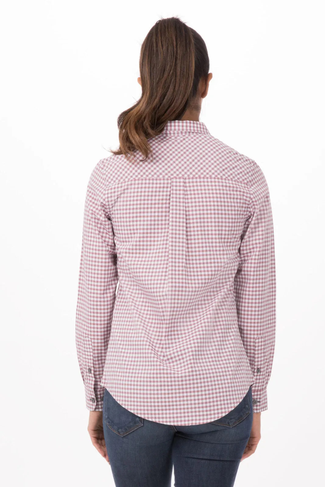 Modern Gingham Women's Long Sleeve Dress Shirt