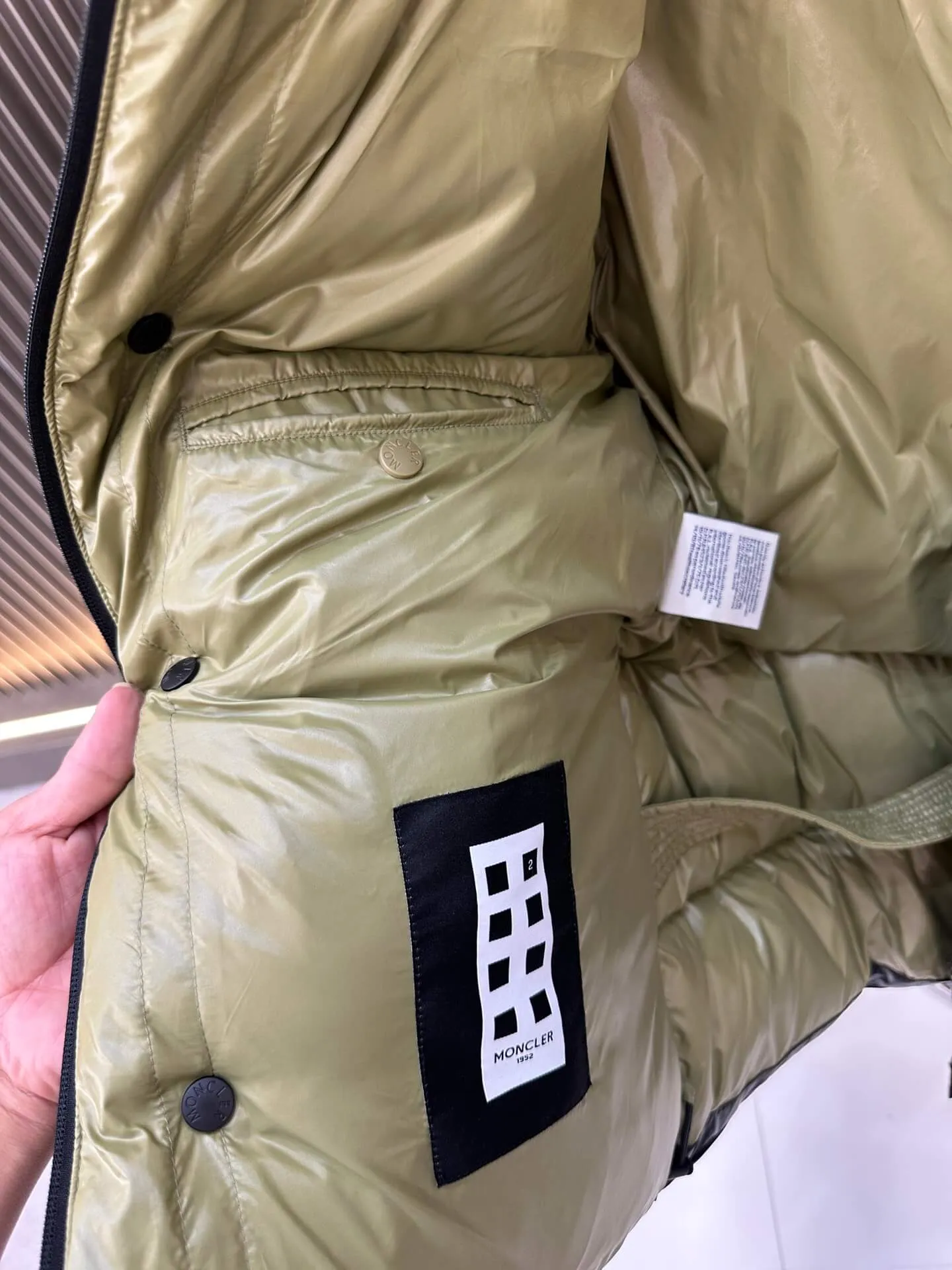 Moncler Black Yellow Reversible Puffer Down Jacket