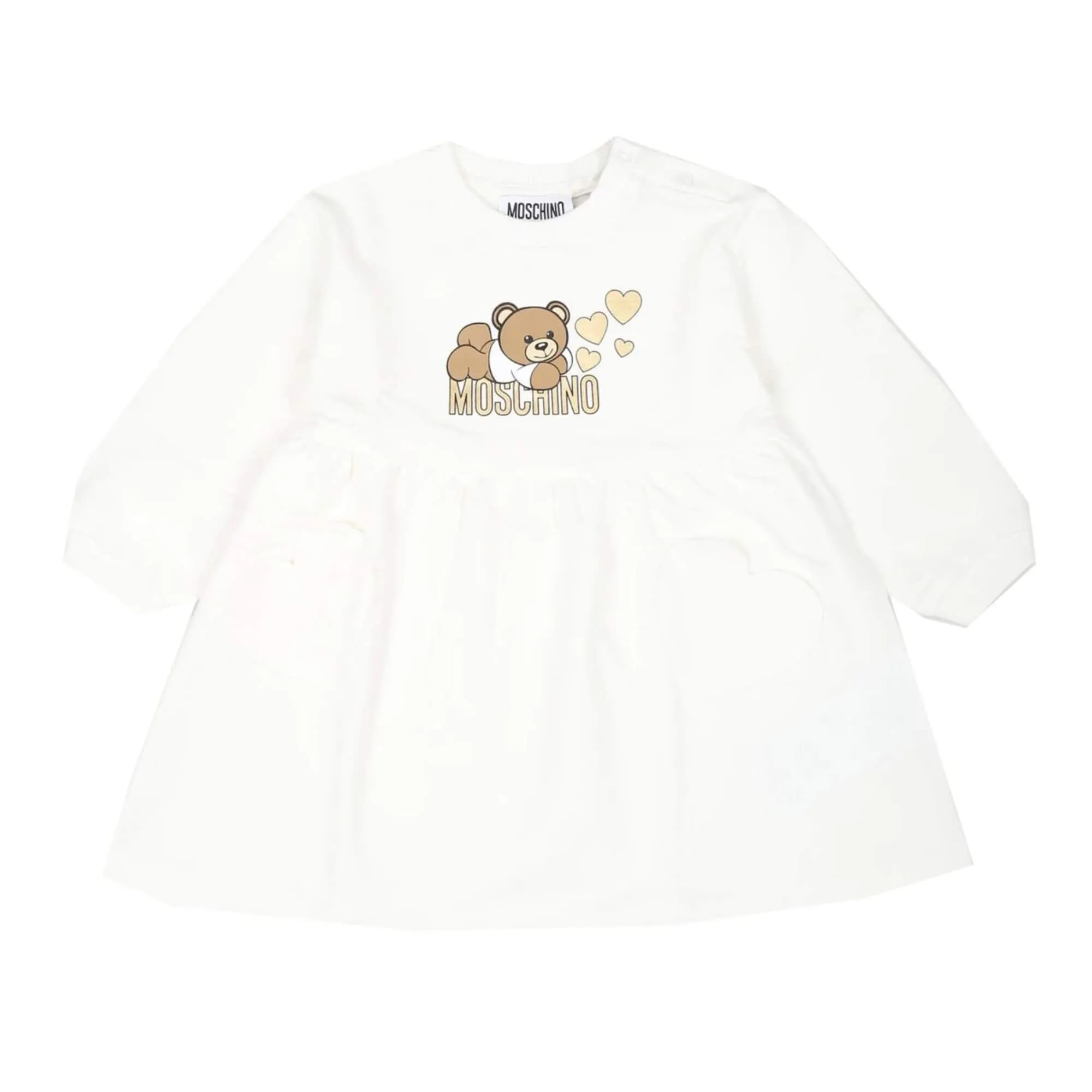 Moschino Baby Girls Heart Pockets White Dress