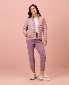 NYKD By Nykaa Ultra Light Weight Puffer Jacket with Inbuilt Bag (Set of 2)-NYAT405-Blush