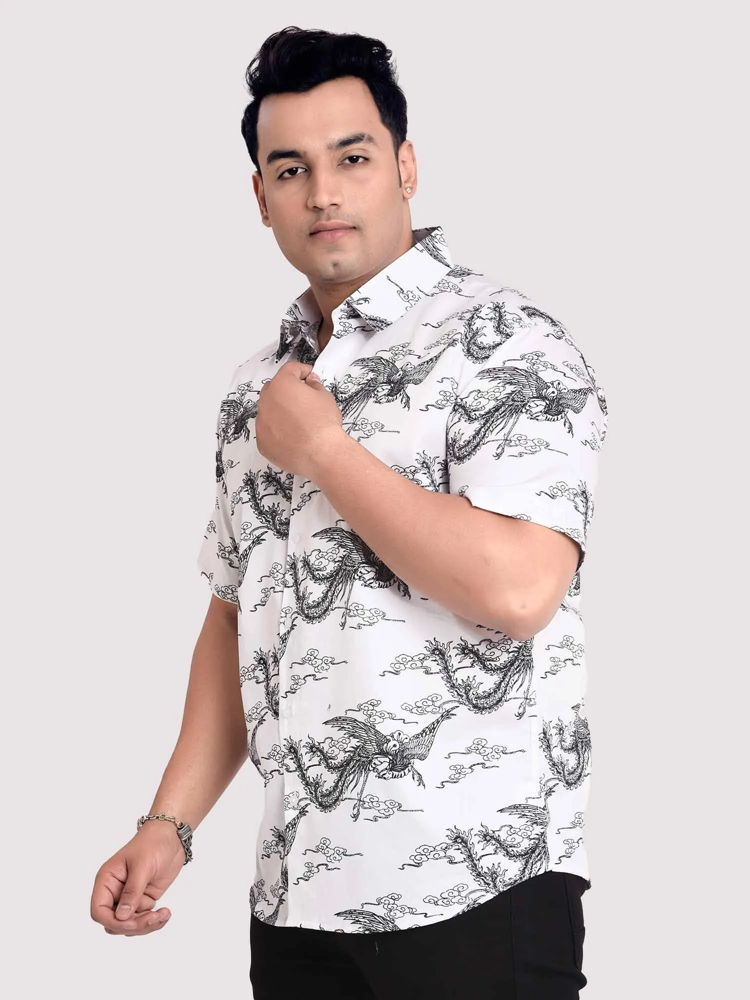 Oasis Of Imagination Digital Printed Shirt Men's Plus Size