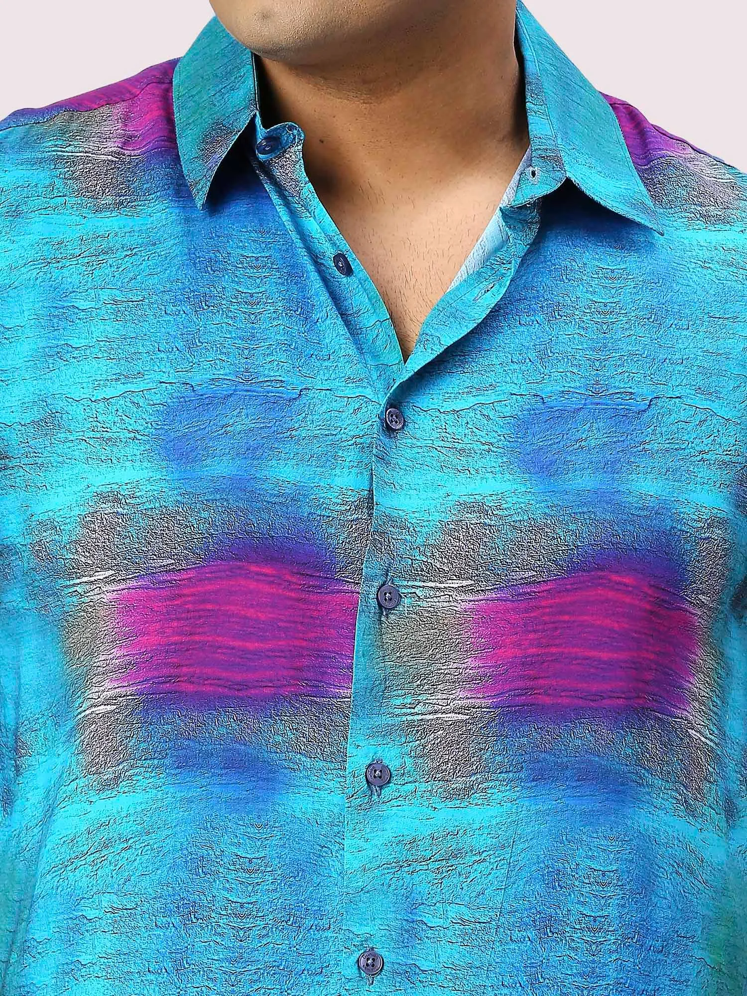 Oceanic Digital Printed Half Sleeve Men's Plus Size Shirt