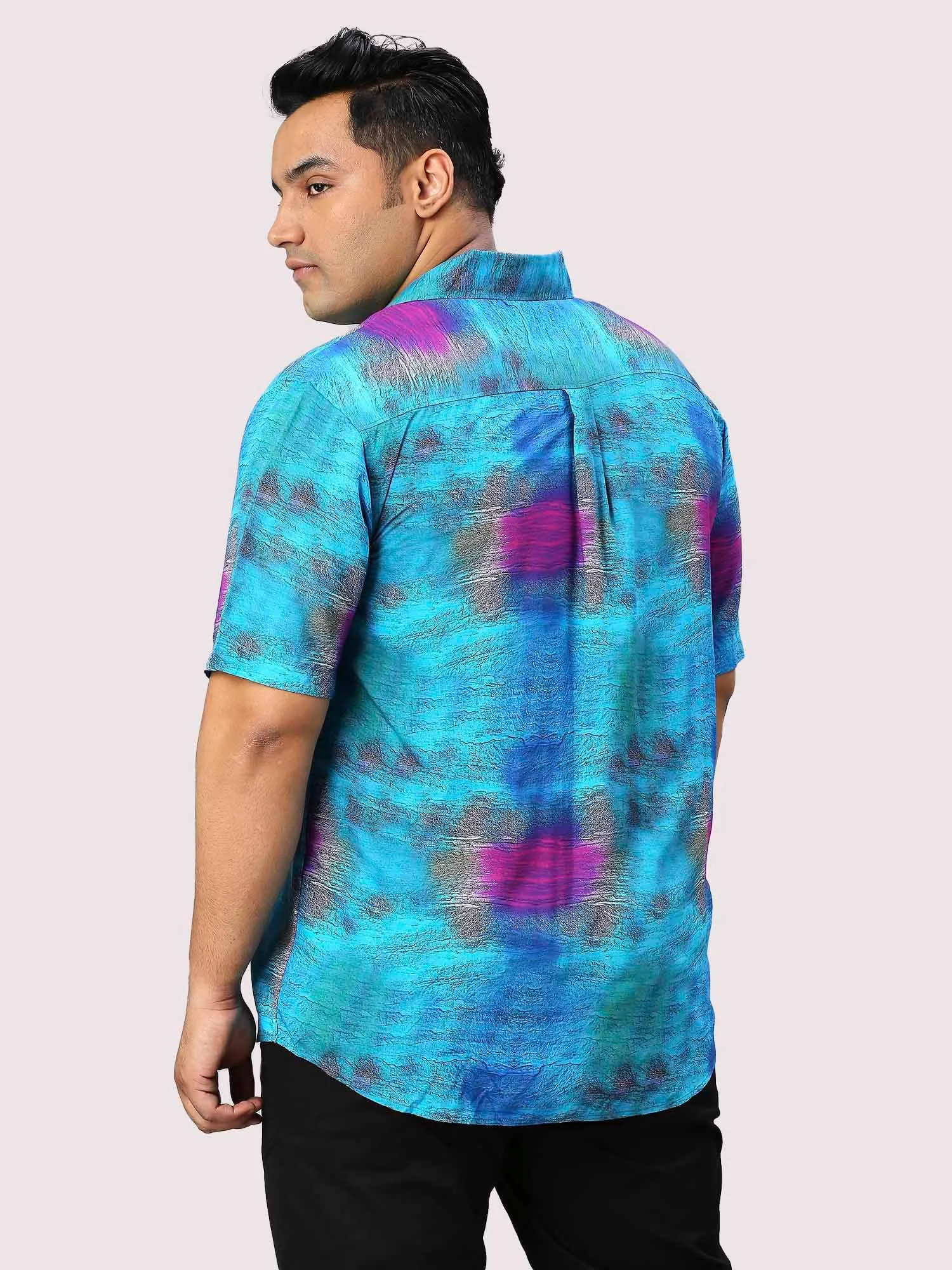 Oceanic Digital Printed Half Sleeve Men's Plus Size Shirt