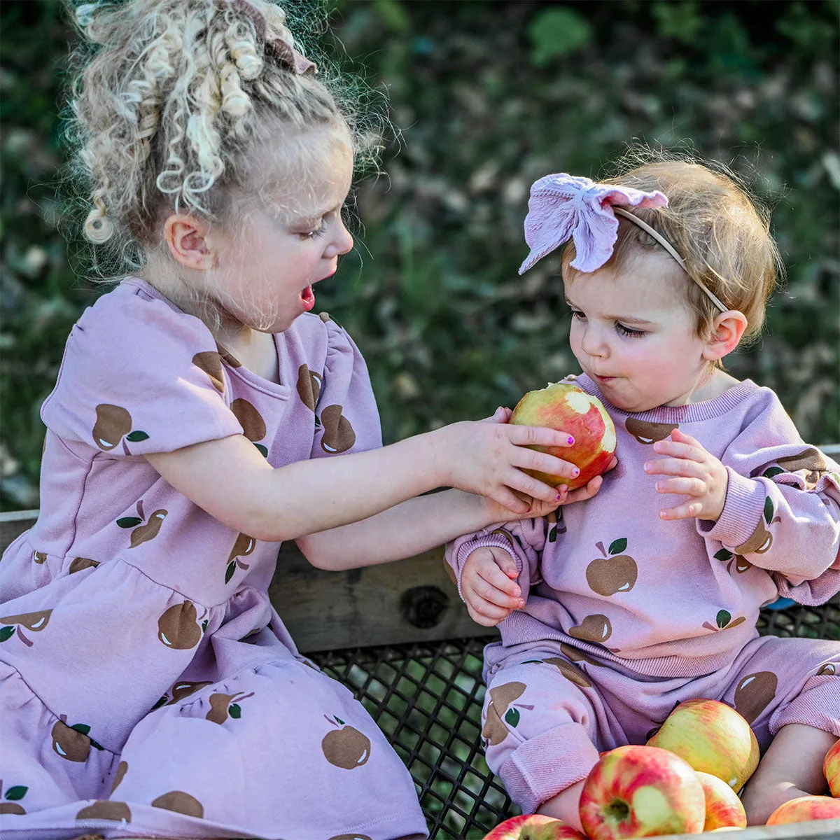 oh baby! Brooklyn Jogger Pants - Rust Apples Print - Blush