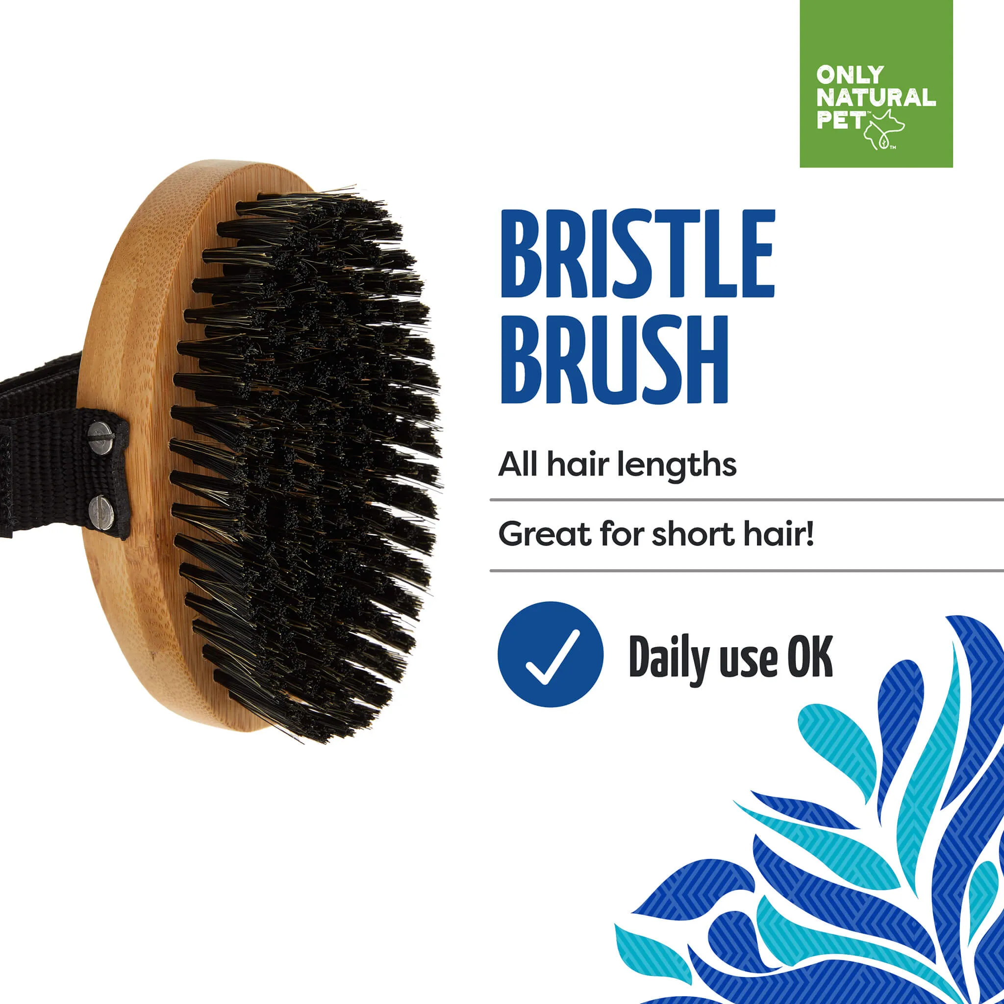 Only Natural Pet Bristle Brush with Bamboo Handle for Dogs