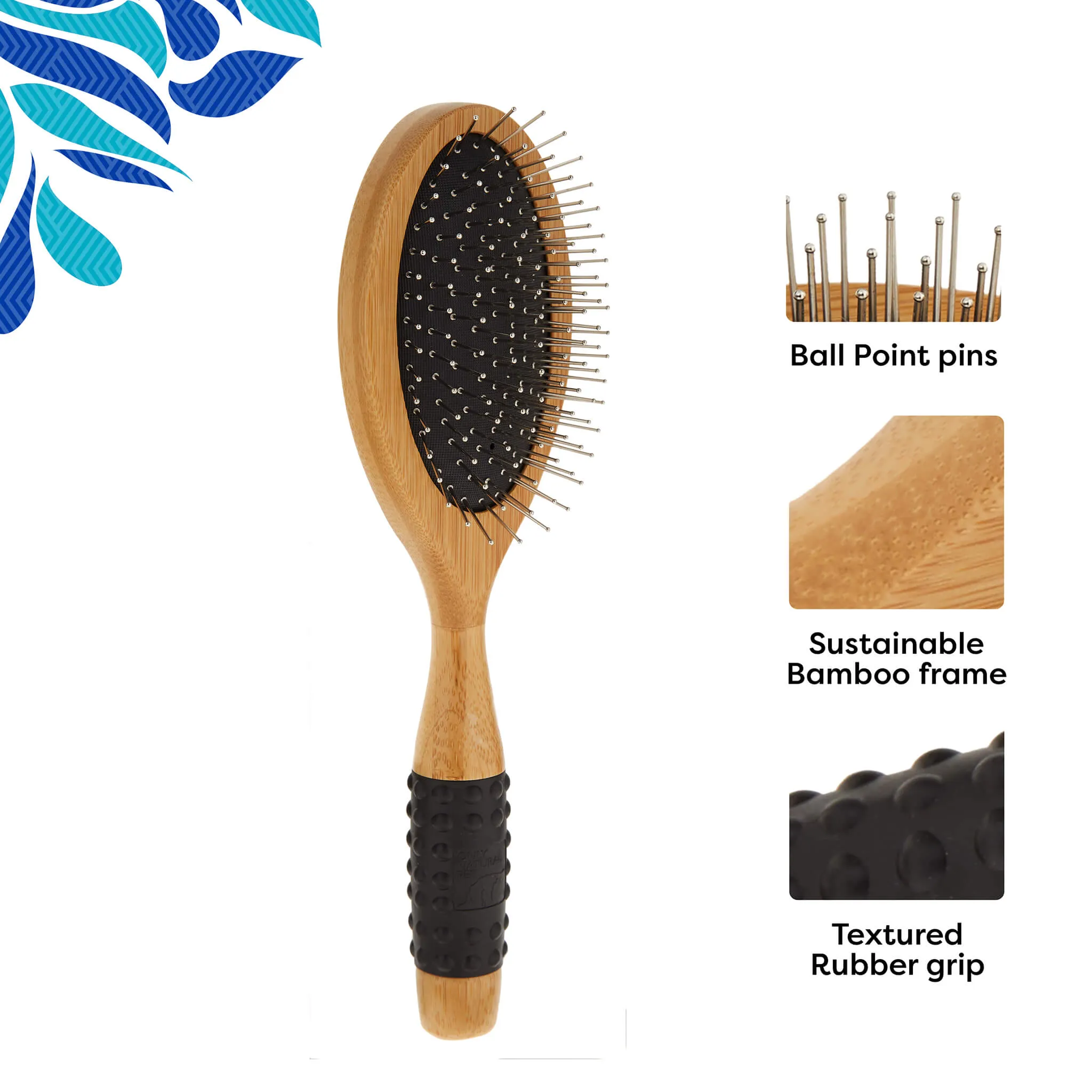 Only Natural Pet Pin Brush with Bamboo Handle for Dogs