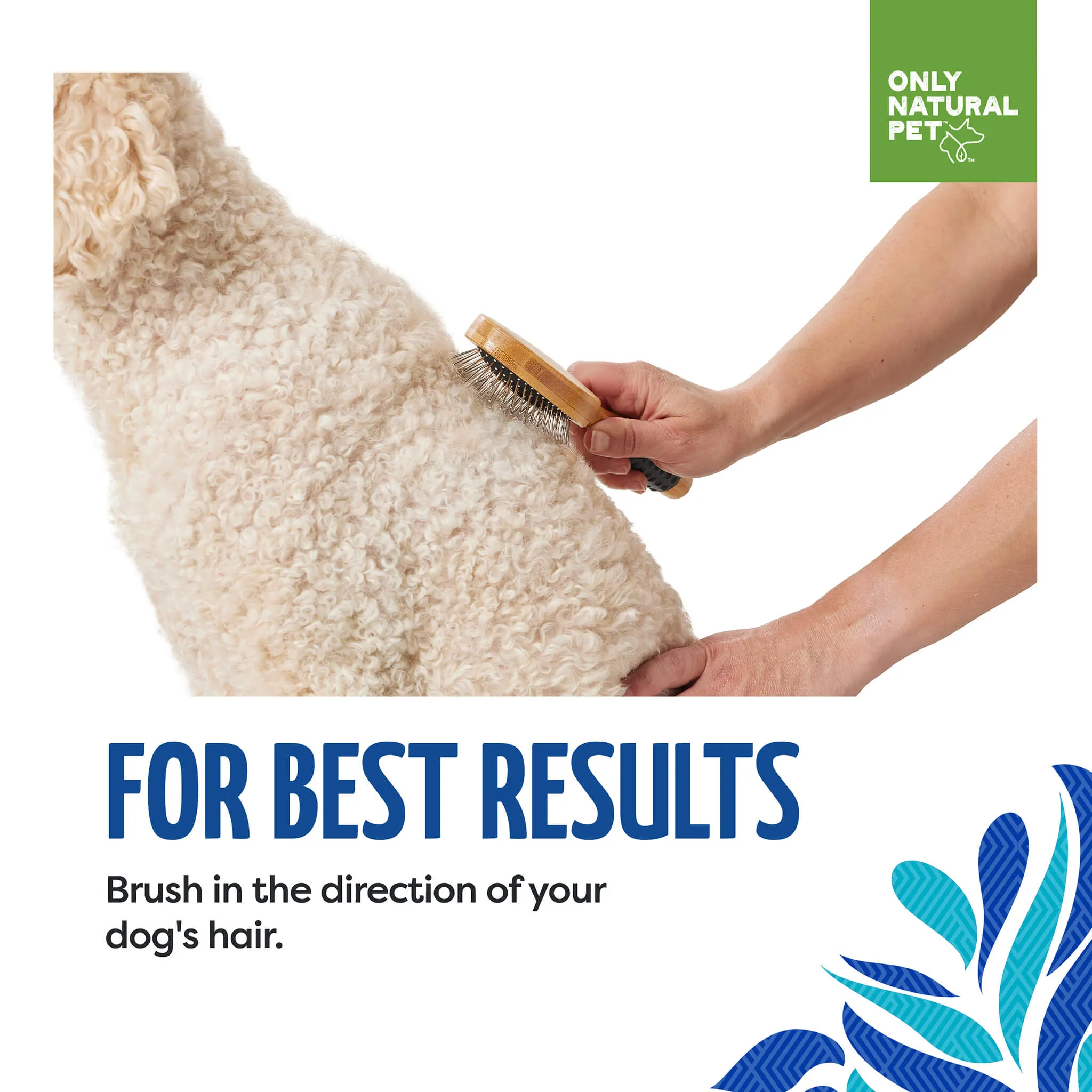 Only Natural Pet Pin Brush with Bamboo Handle for Dogs