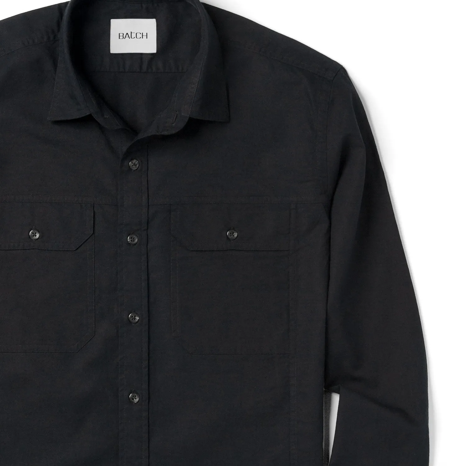 Operator Utility Shirt – Black Cotton Oxford