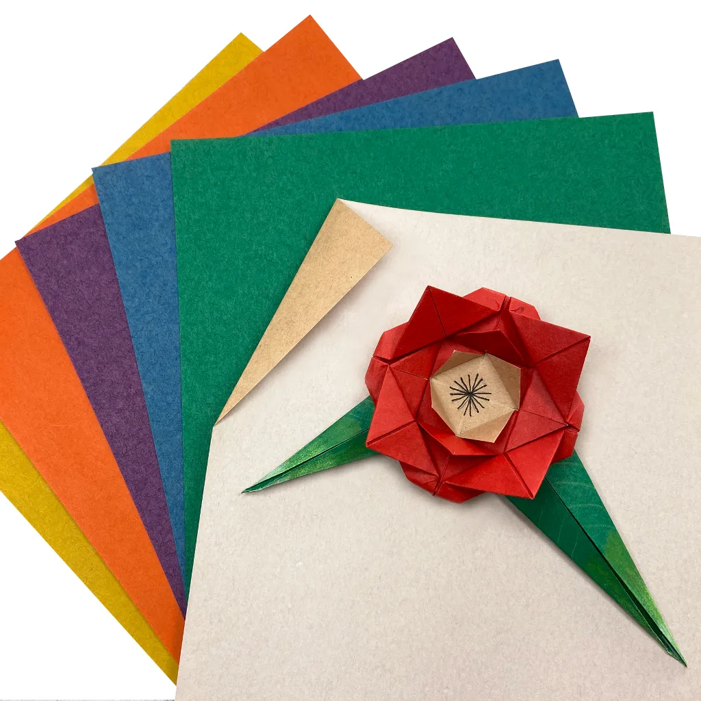 Origami KRAFT Paper, 50 Sheets, 10 Colors, Single Sided, 5 7/8" (4343)