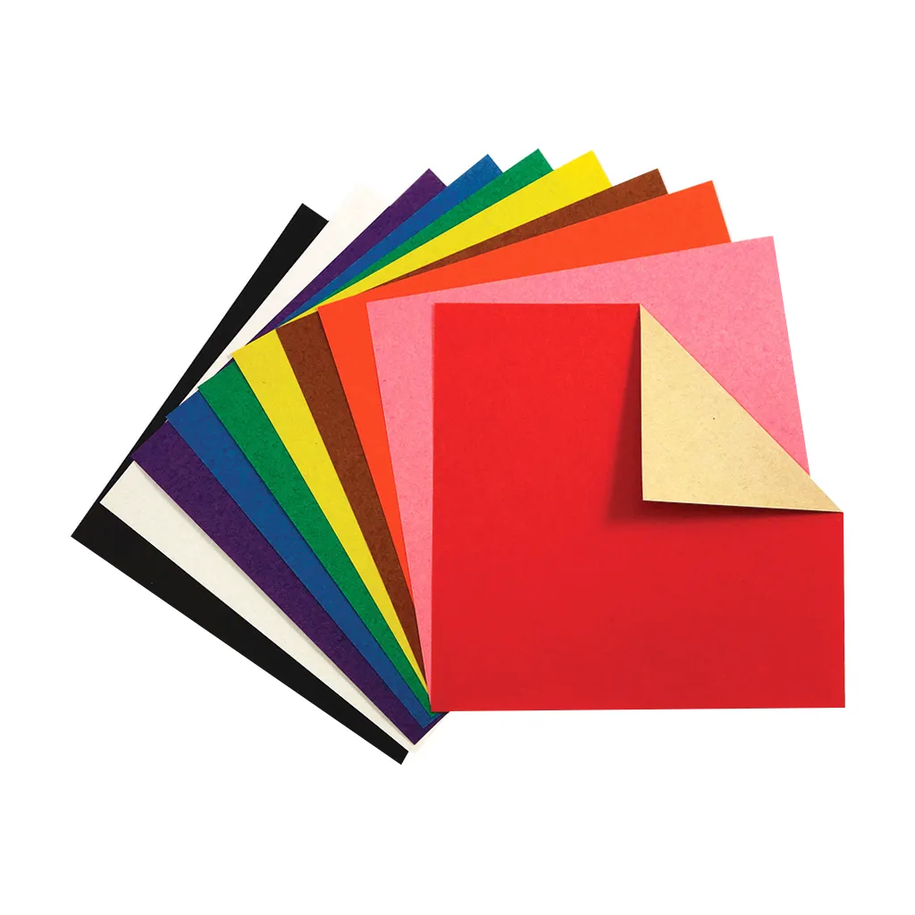 Origami KRAFT Paper, 50 Sheets, 10 Colors, Single Sided, 5 7/8" (4343)