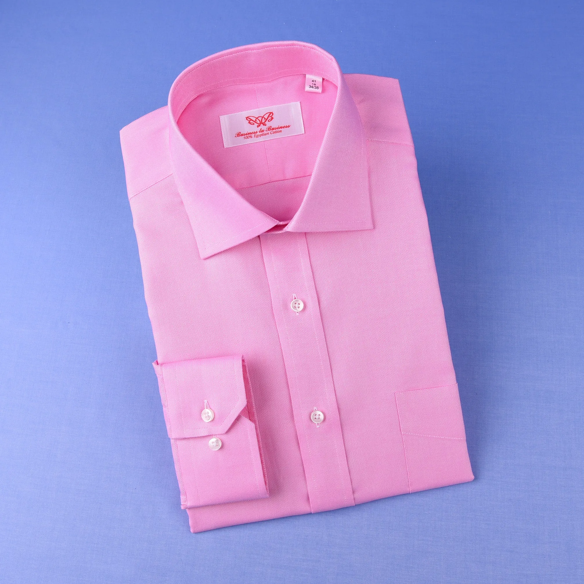 Pink Oxford Formal Business Dress Shirt Spread Collar Button Cuffs Limited Stock in Single Button Cuffs