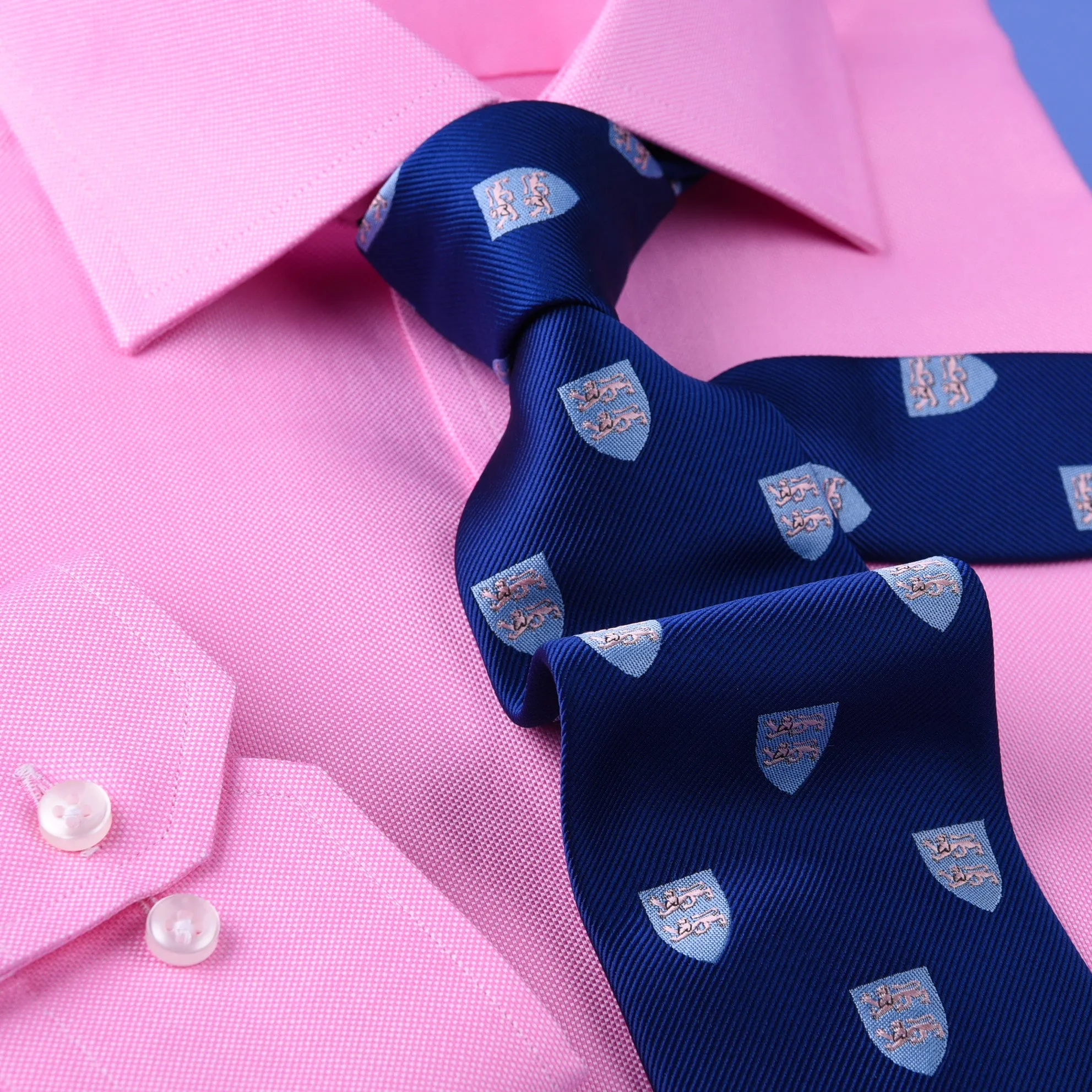 Pink Oxford Formal Business Dress Shirt Spread Collar Button Cuffs Limited Stock in Single Button Cuffs