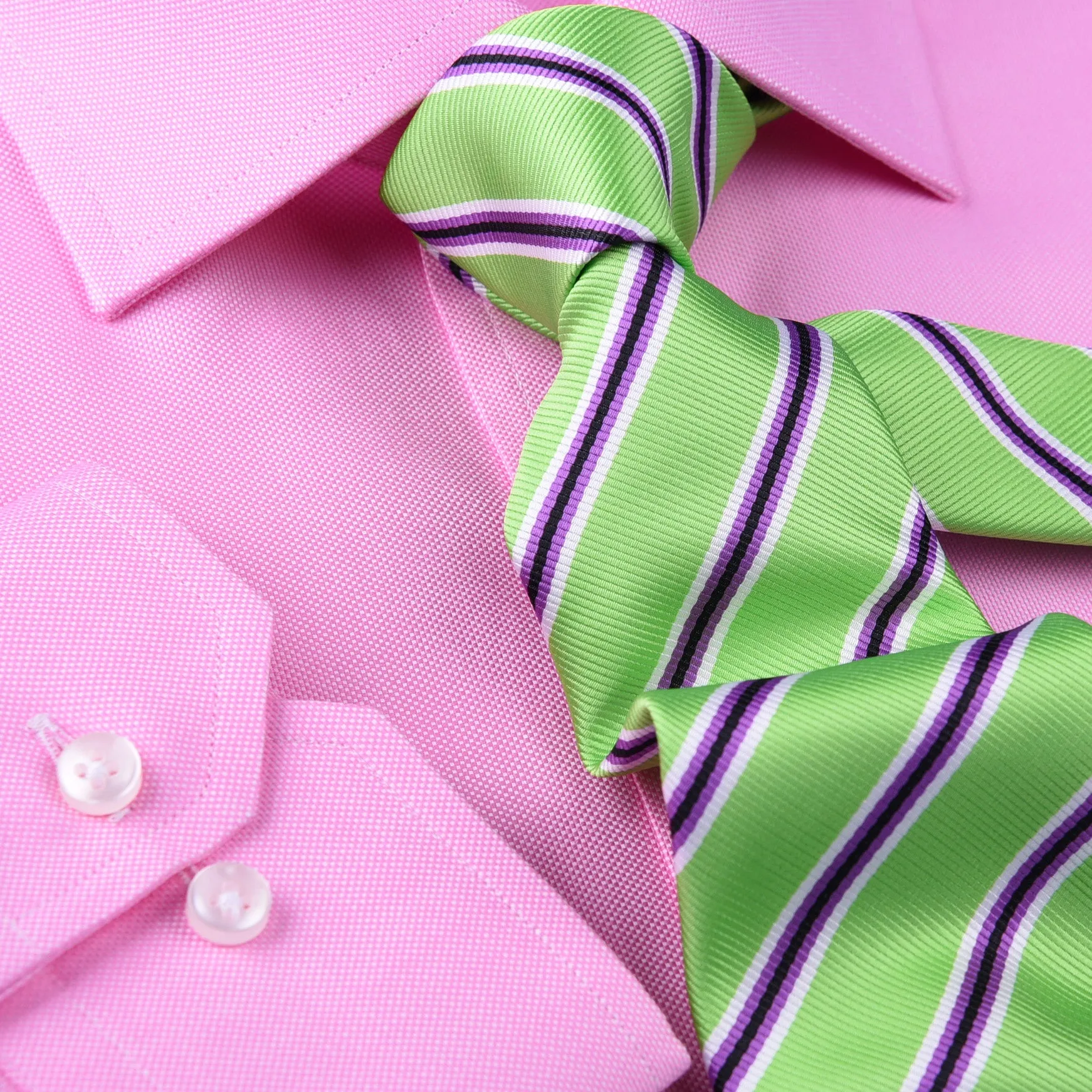 Pink Oxford Formal Business Dress Shirt Spread Collar Button Cuffs Limited Stock in Single Button Cuffs