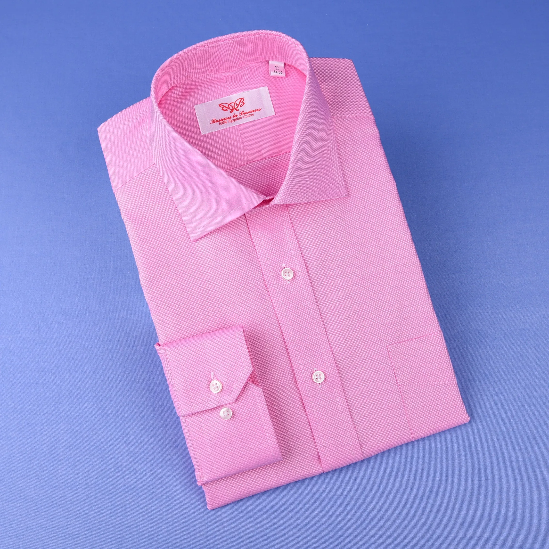 Pink Oxford Formal Business Dress Shirt Spread Collar Button Cuffs Limited Stock in Single Button Cuffs