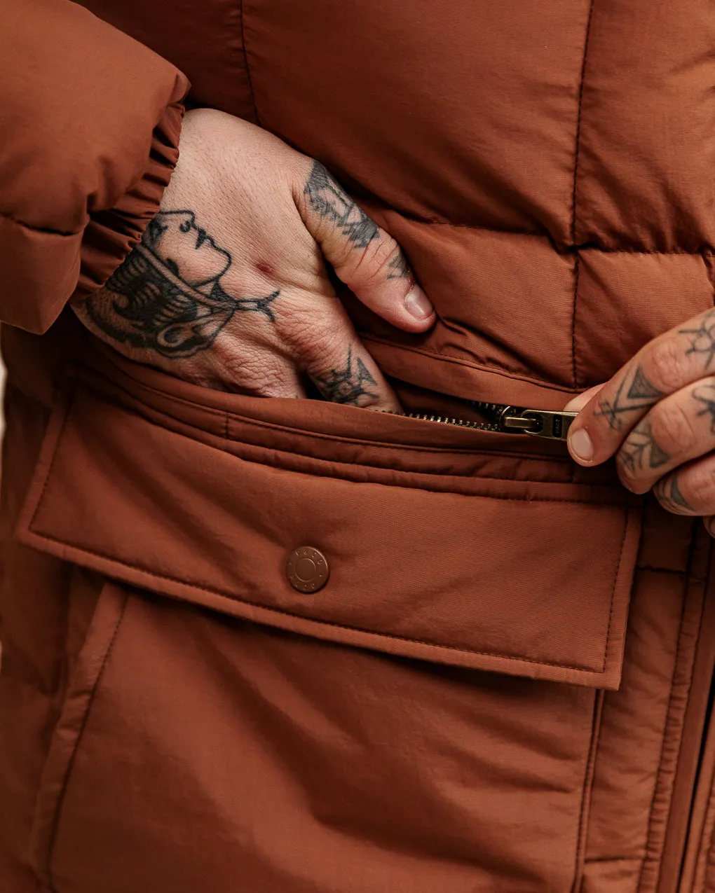 Powell Quilted Puffer Jacket - Rust