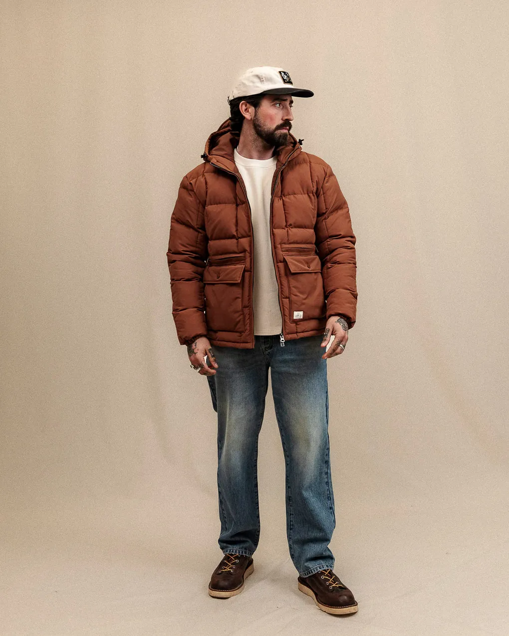 Powell Quilted Puffer Jacket - Rust