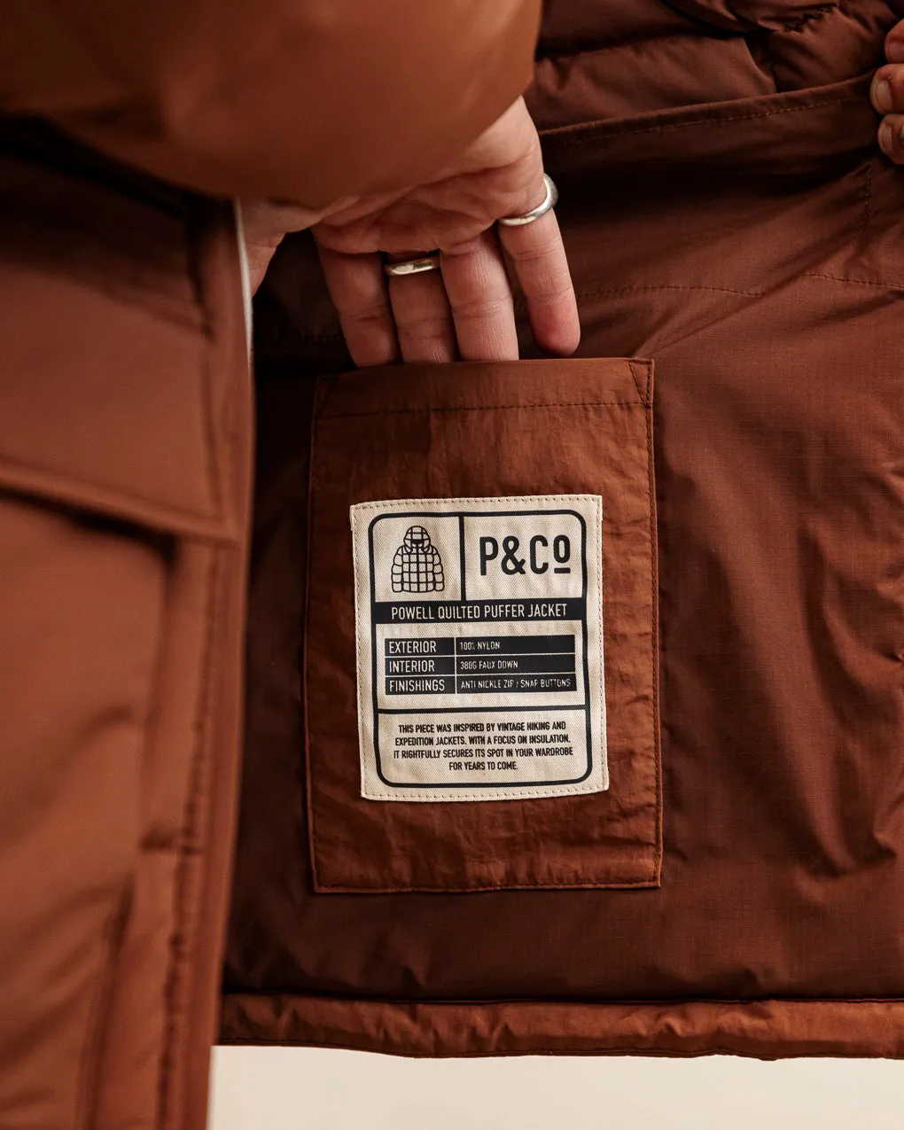 Powell Quilted Puffer Jacket - Rust