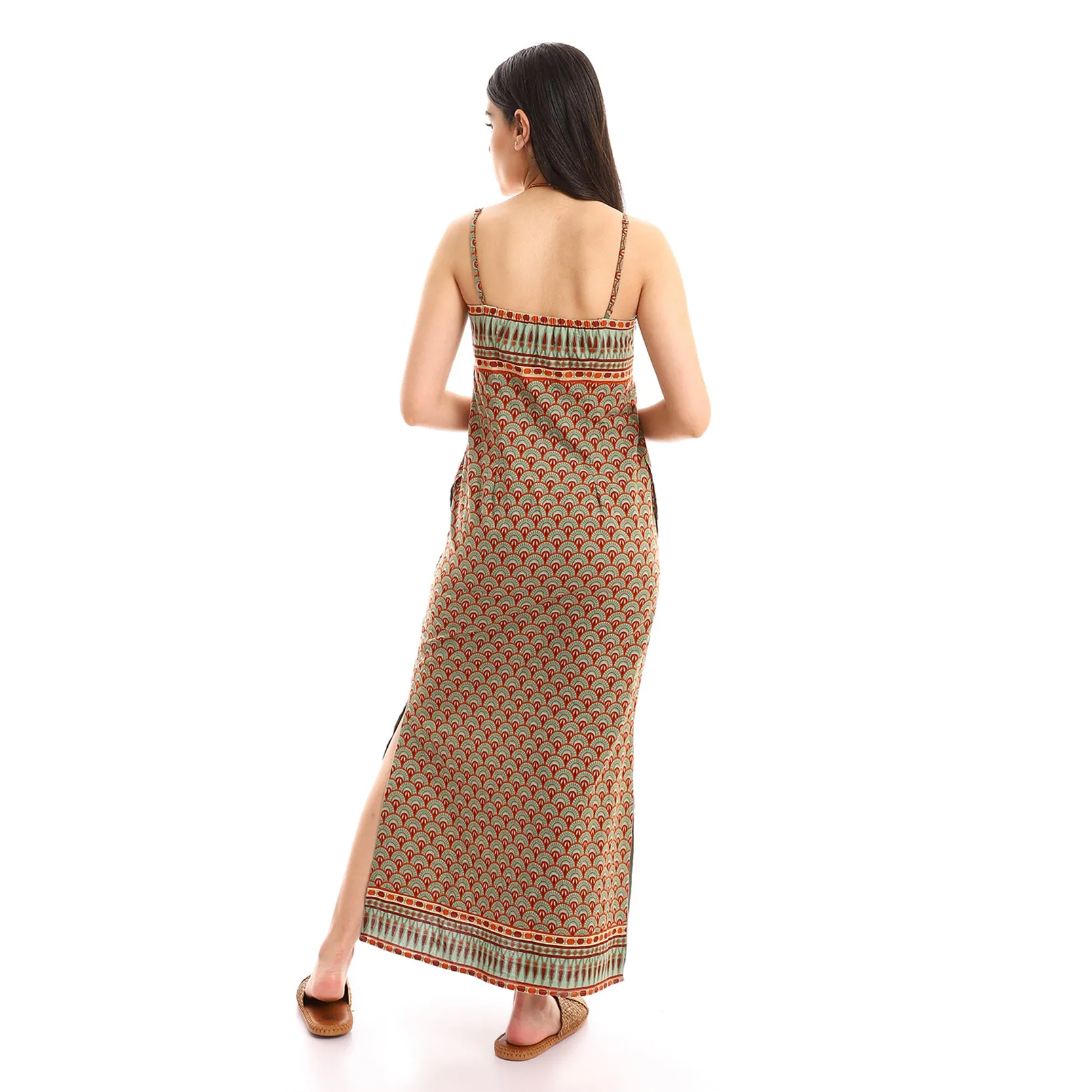 Printed cotton long dress