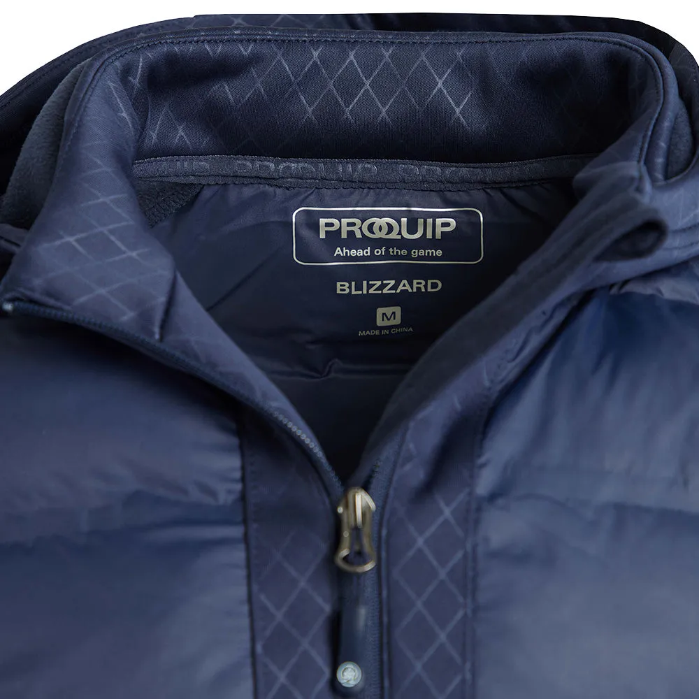 ProQuip Blizzard Quilt Puffer Jacket with Hood - Navy