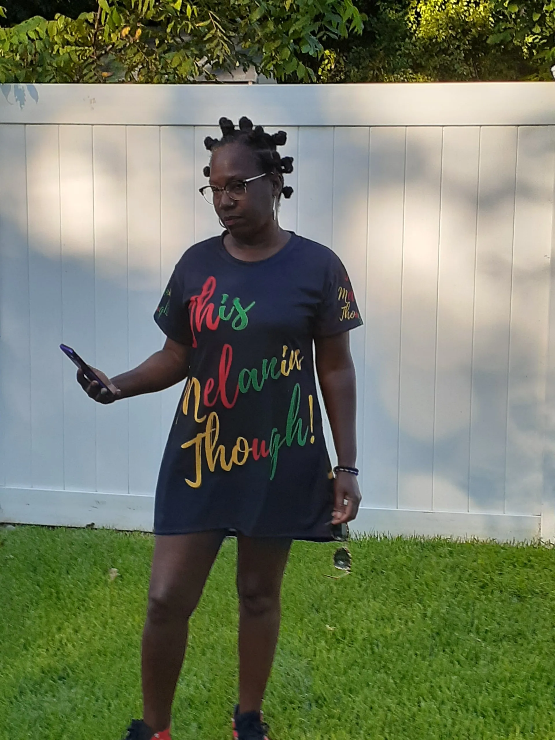 "This Melanin Though!" T-Shirt Dress