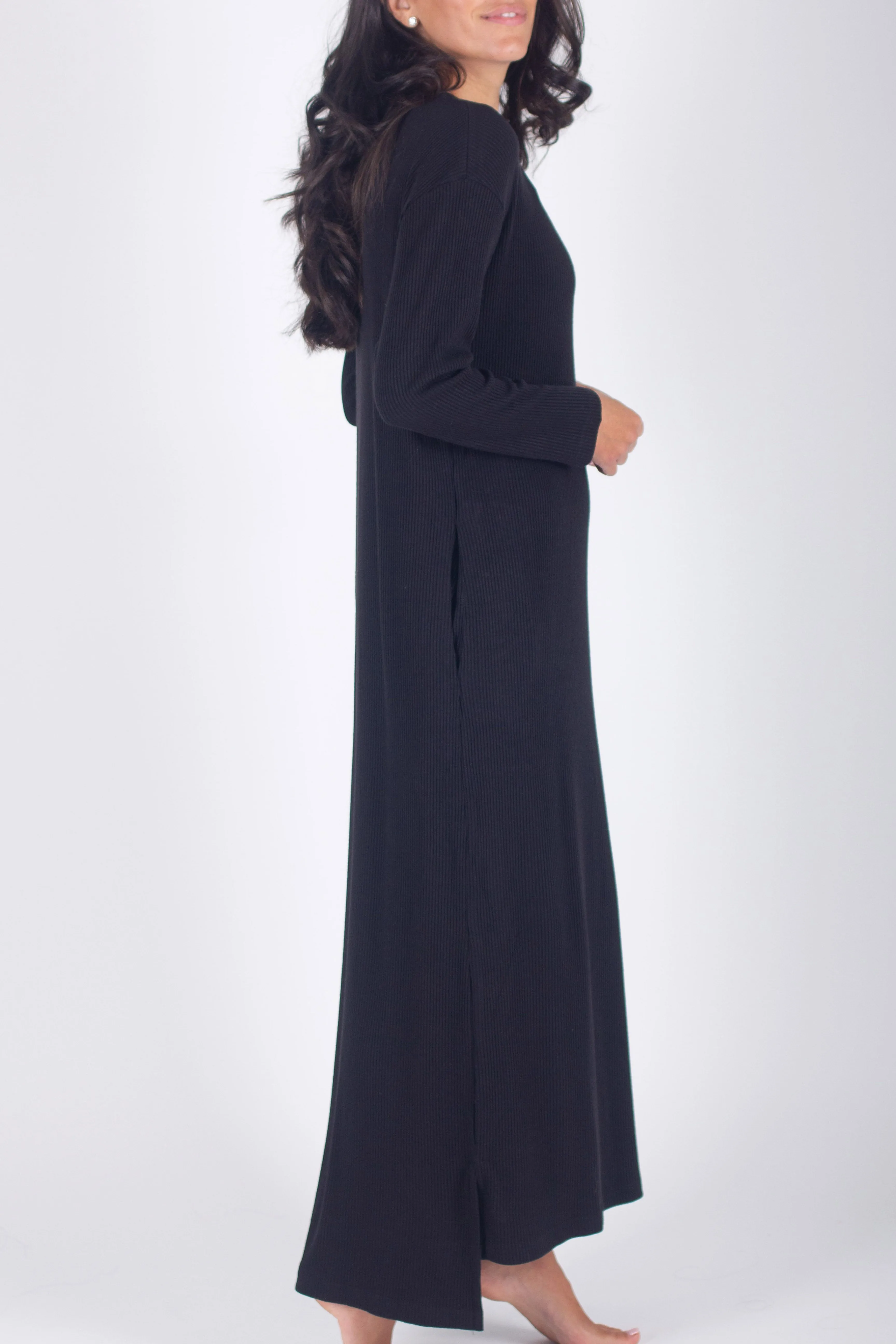 REESE LONG SLEEVE DRESS IN BLACK